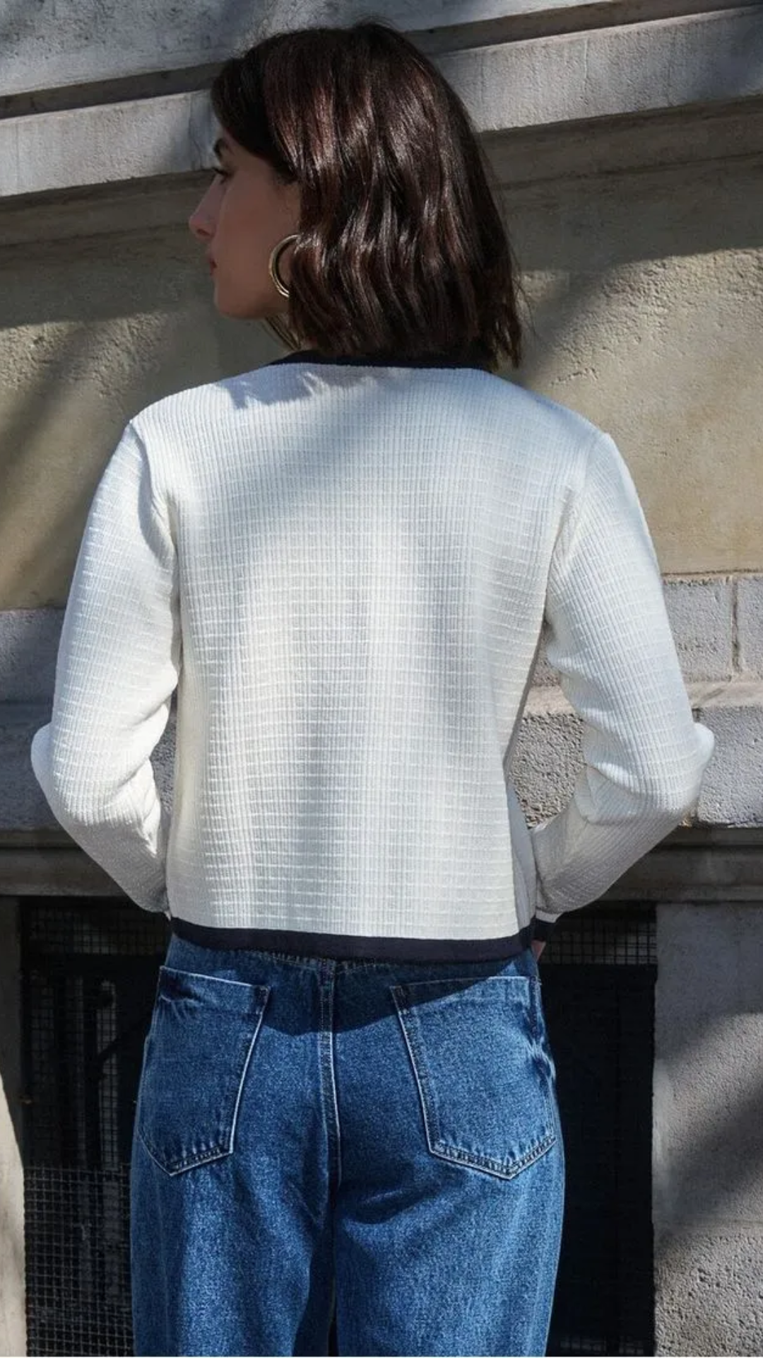 Casaco Tricot Laços Off White