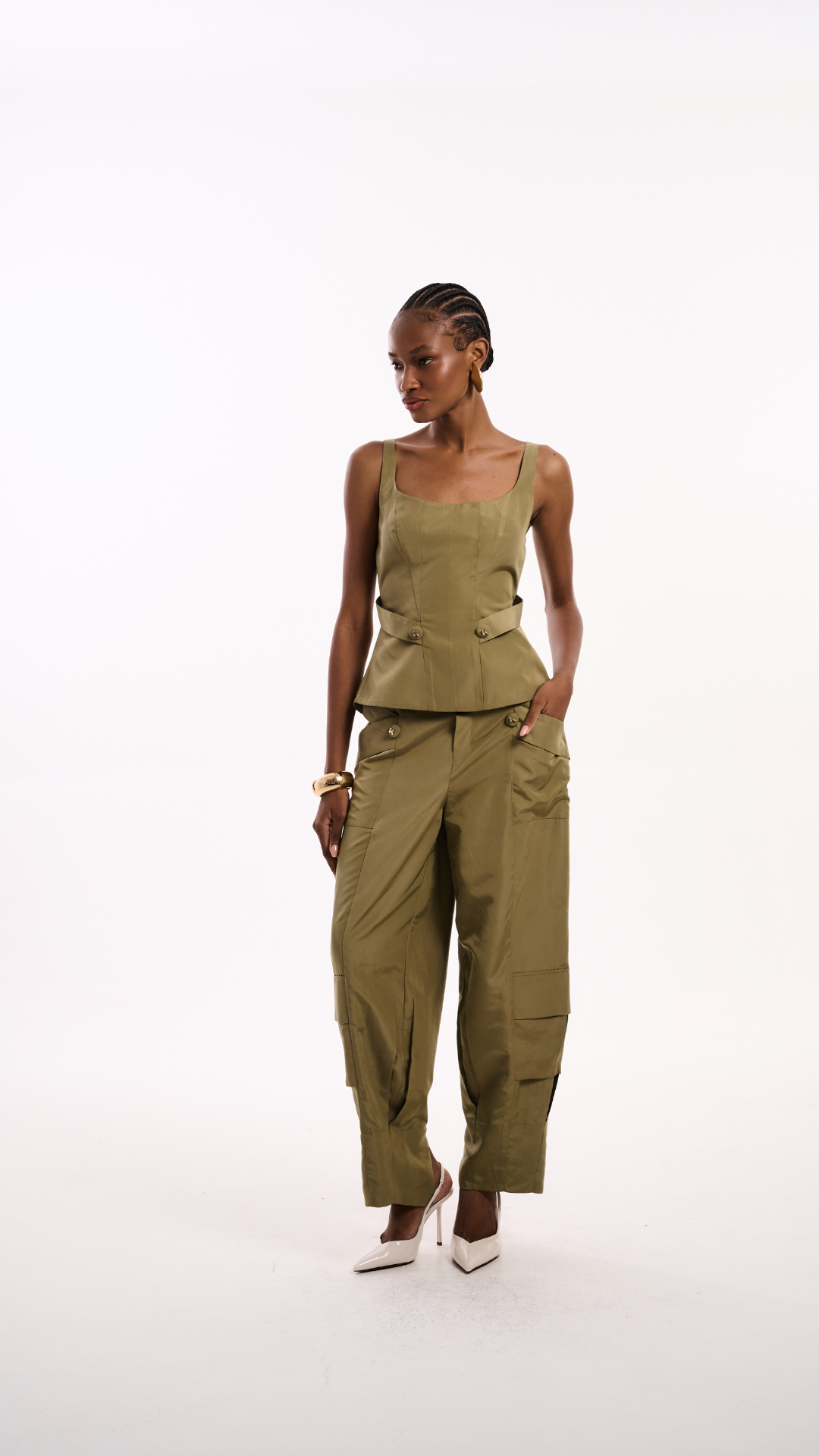 Calça Slouchy Memory Verde Oliva