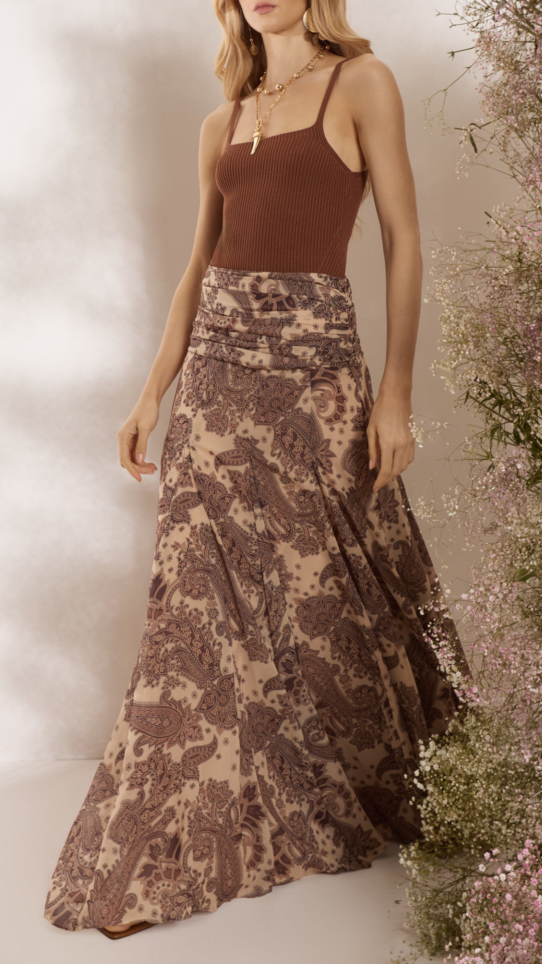 Saia Estampa Cashmere Musseline Nesgas