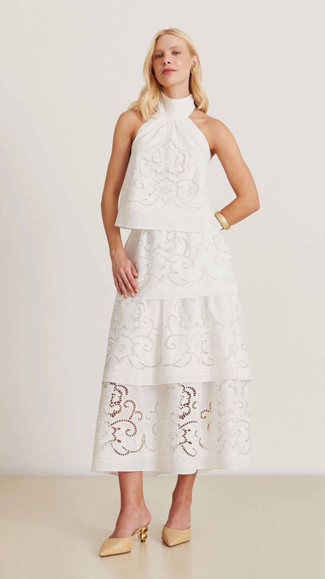 Saia Midi Pérola Branco