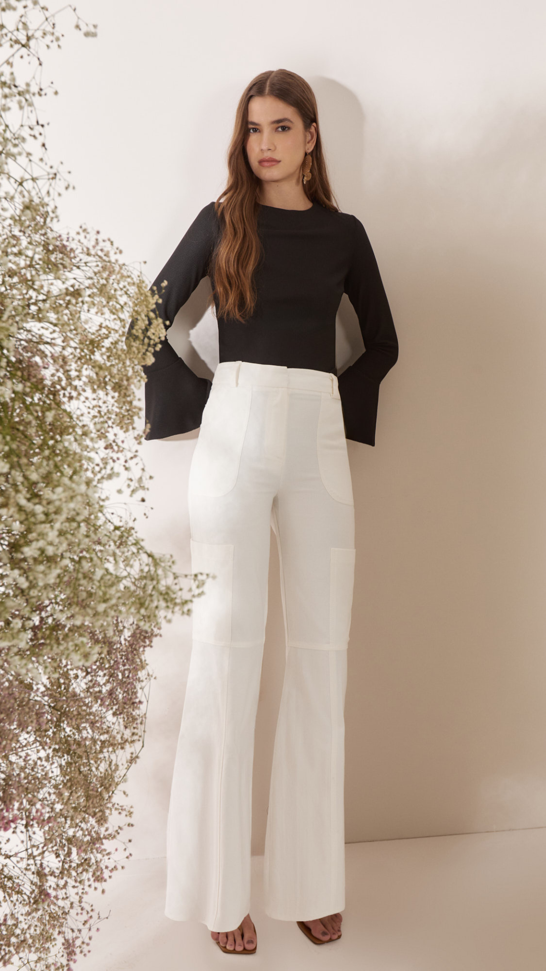 Calça Cargo Cotton Estruturado Off White