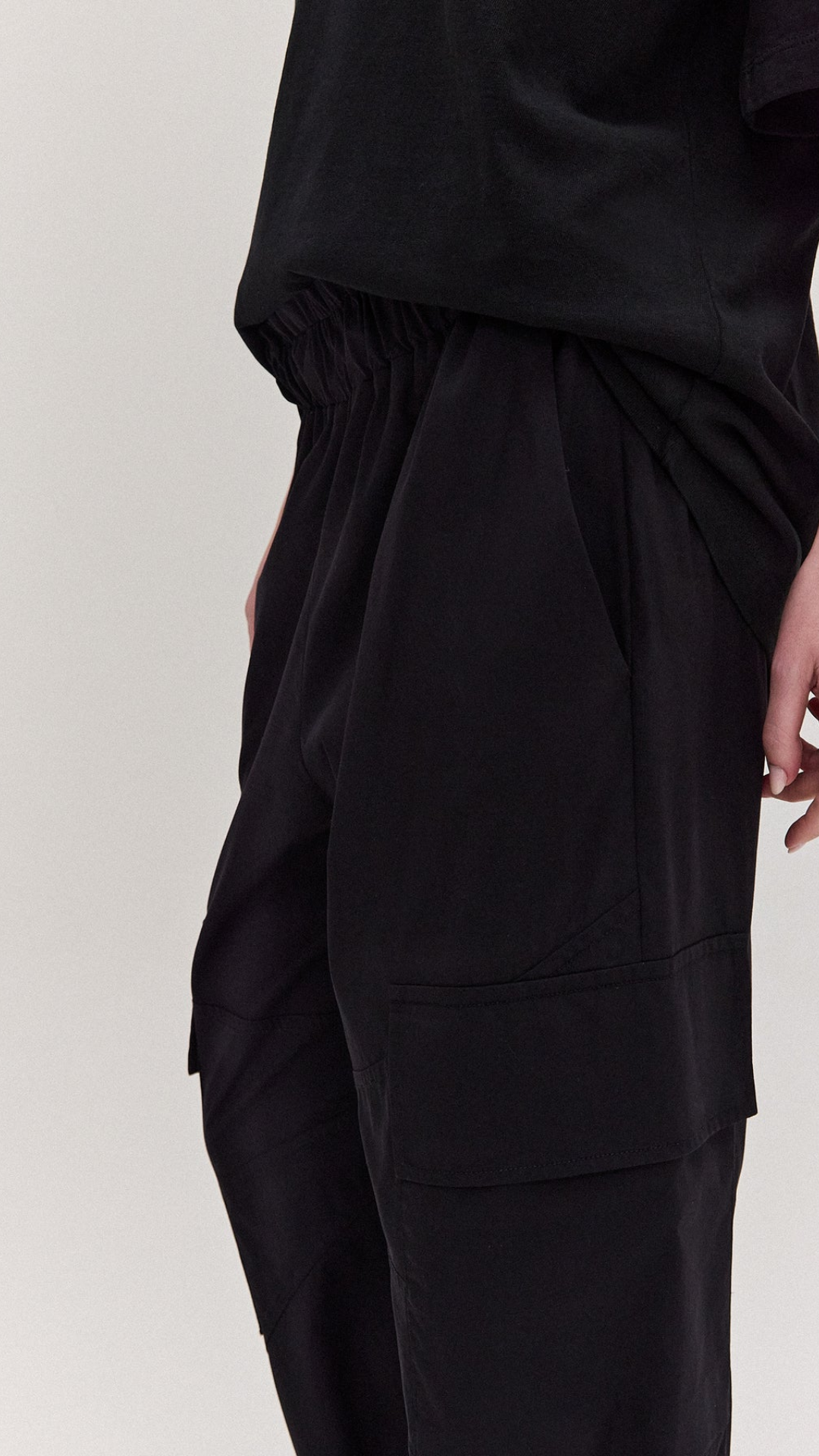 Calça Cargo Elástico Cintura Preto