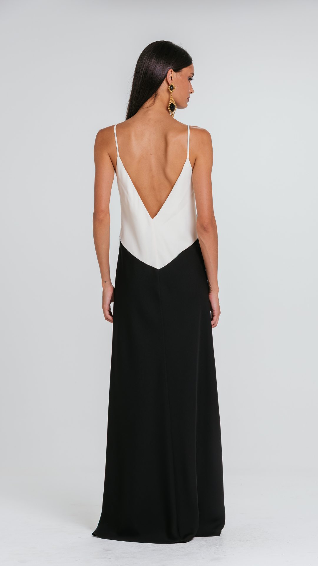 Vestido Endy Bicolor Preto/Marfim