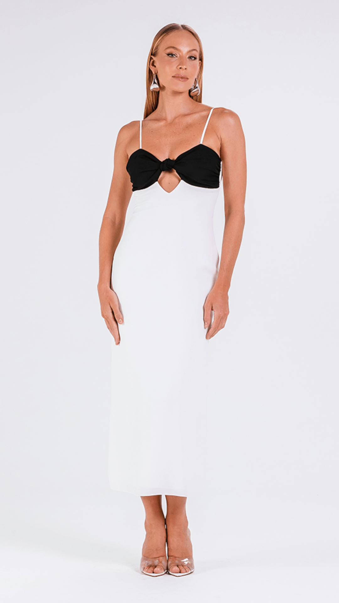 Vestido Andressa Off White/Preto