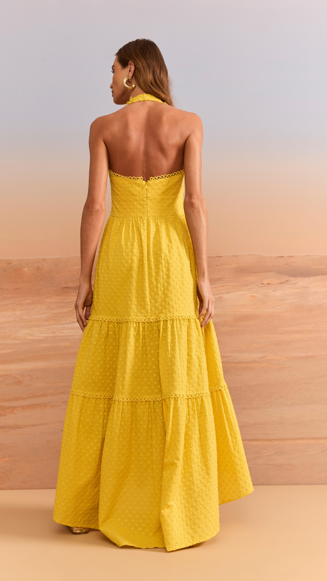 Vesido Frente Única Laise Amarelo