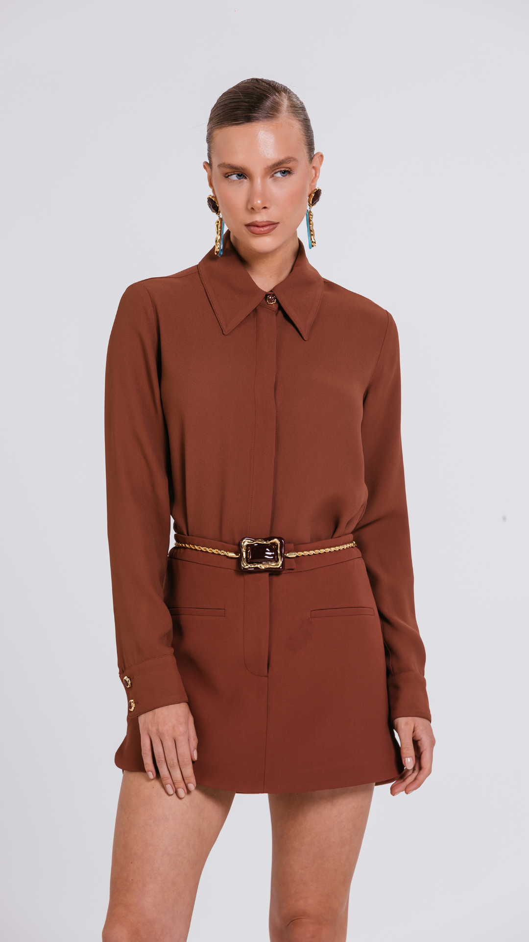 Camisa Cecilia Chocolate