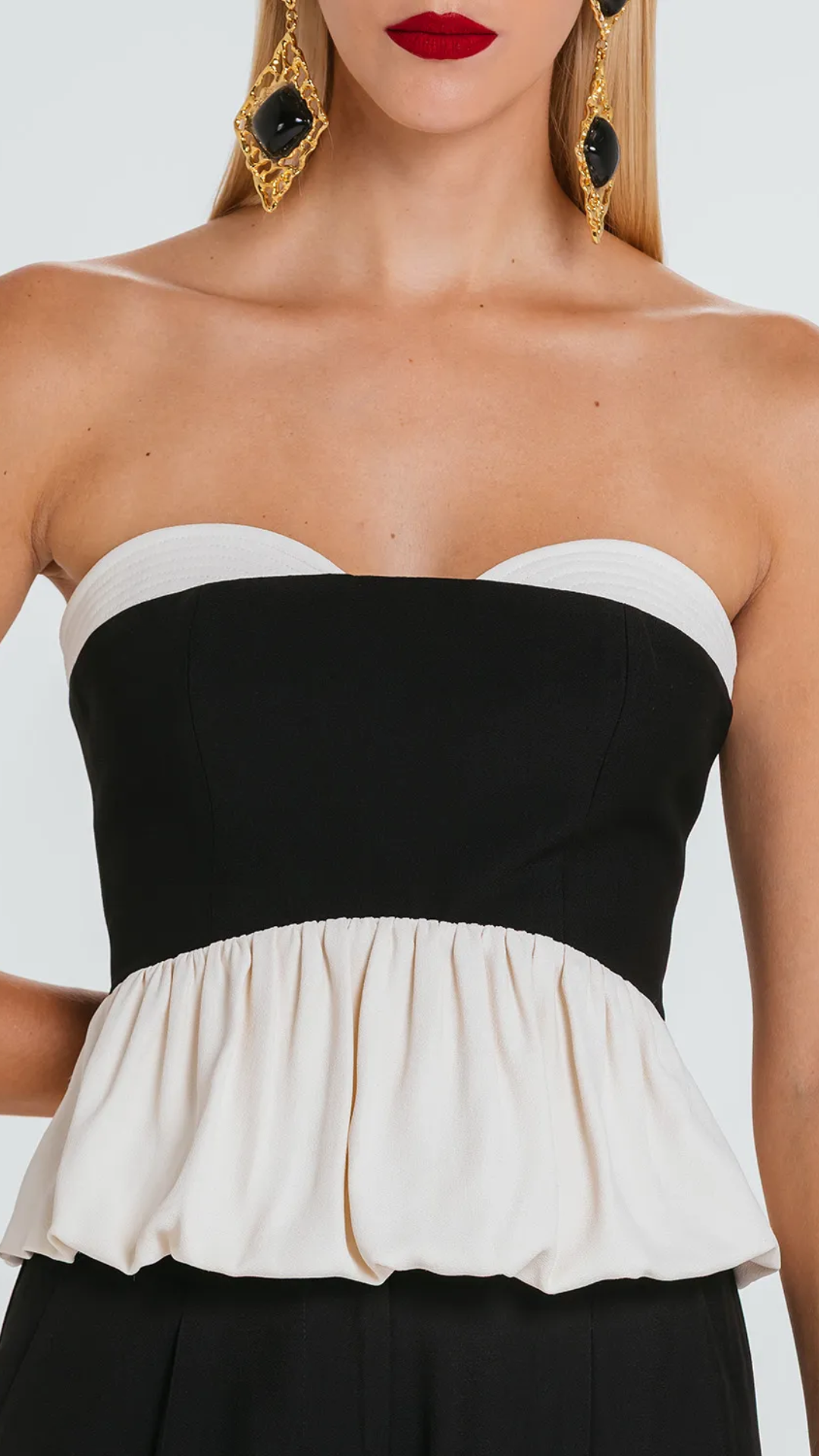 Top Melissa Preto/Marfim