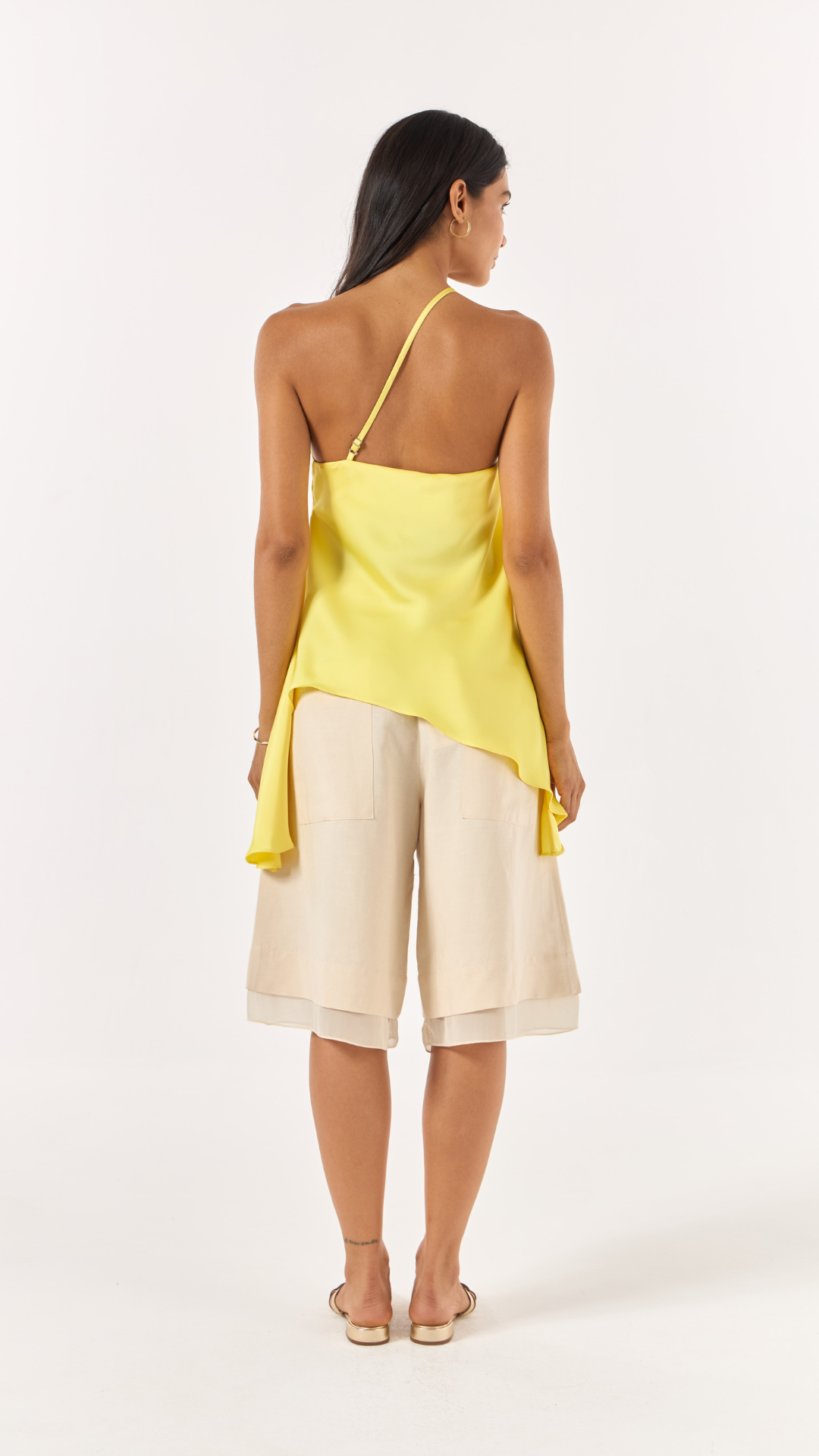Blusa Ombro Só Fluida Verde Mango