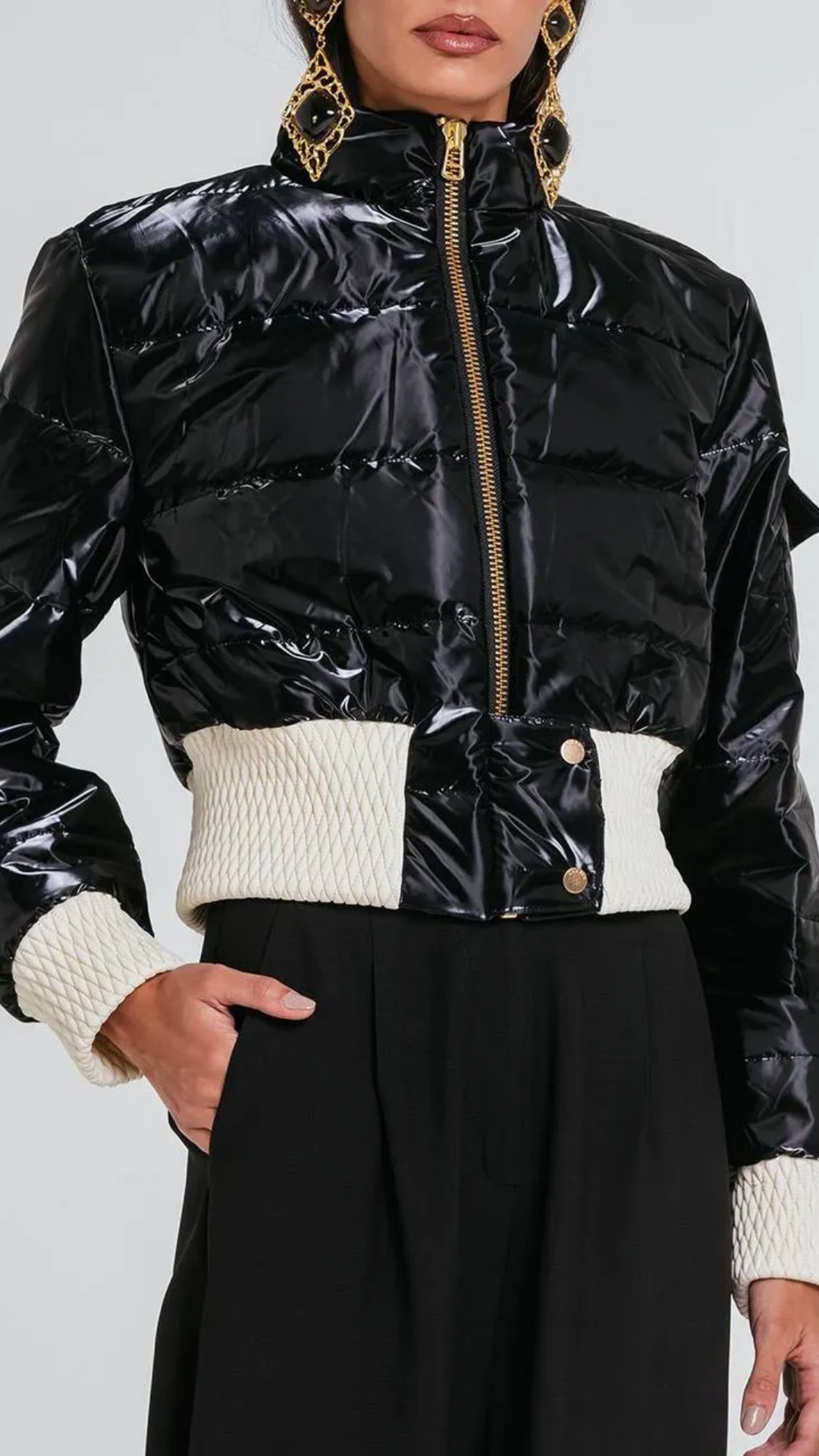 Bomber Aya Preto/Marfim