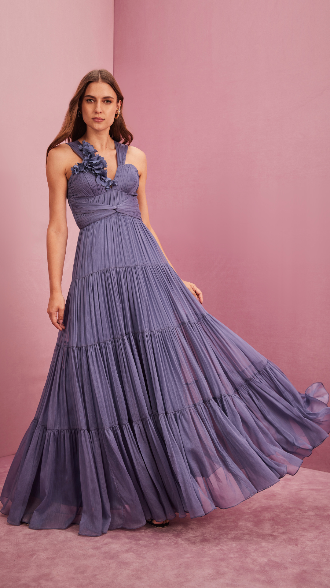 Vestido Maxi Midi Azul Delave