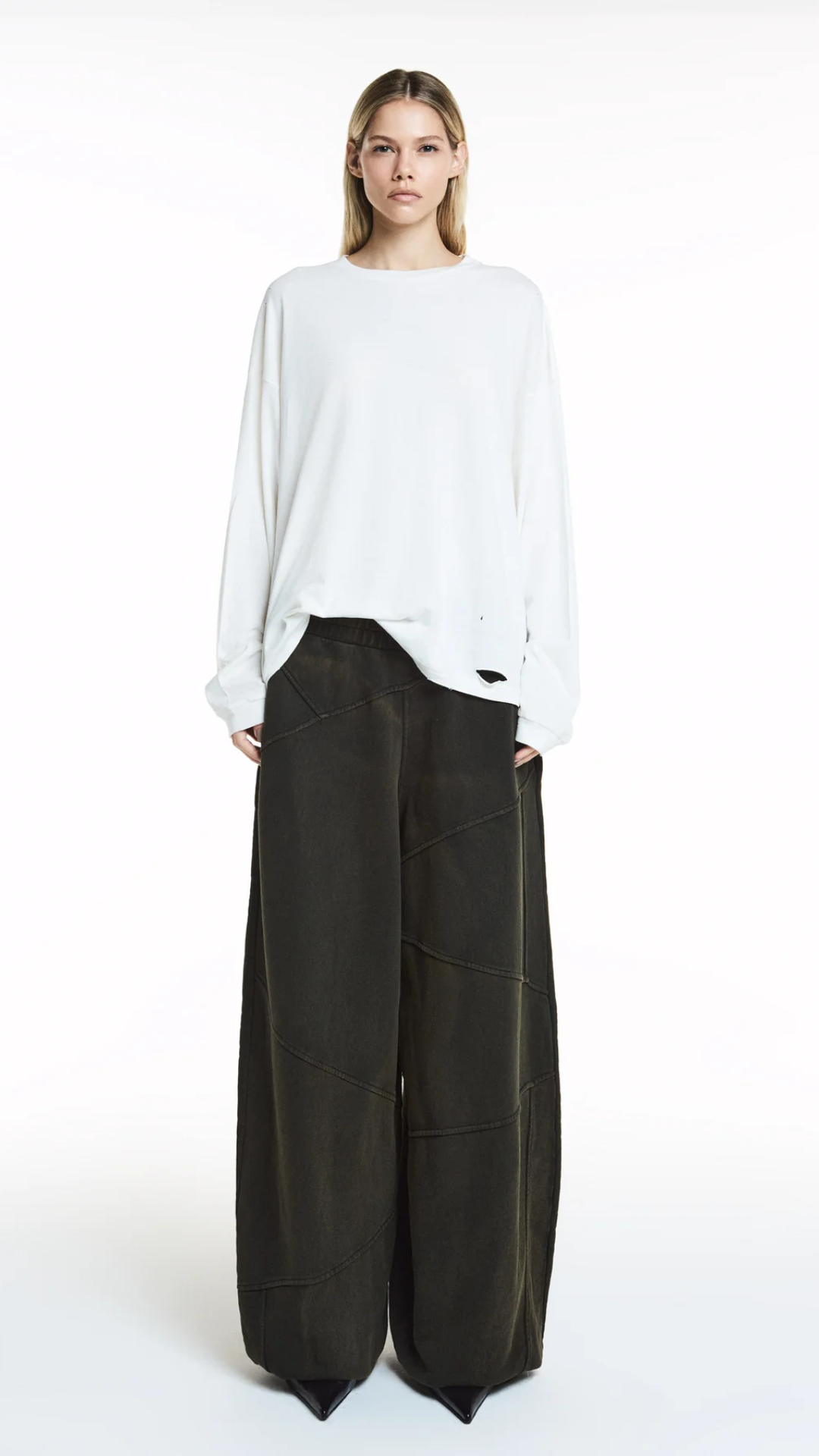 Camiseta Manga Longa Destroyed Off White