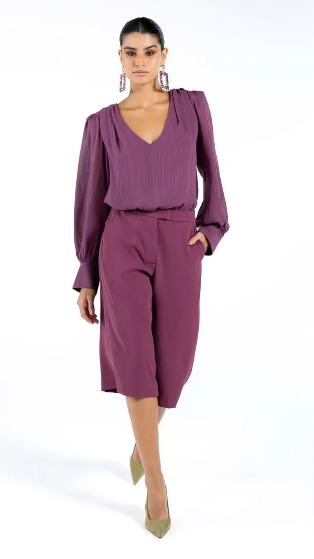 Bermuda Alfaiataria Roxo