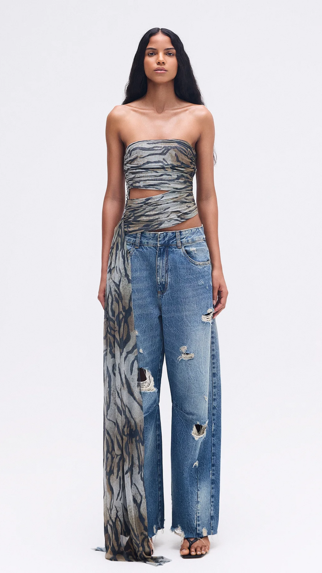 Blusa Tomara que Caia Transpasse Tule Tigre