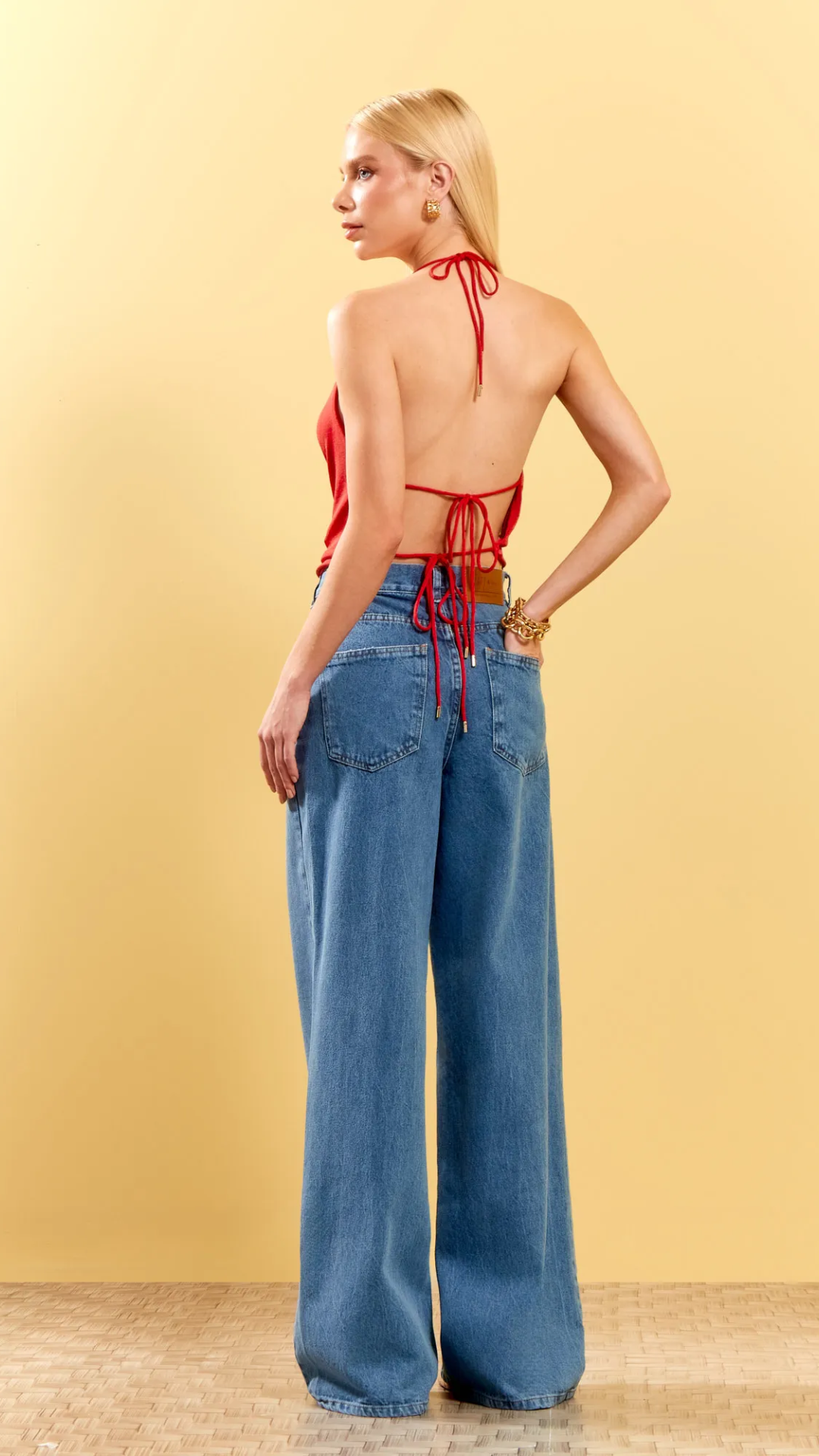 Calça Jeans Assimétrico Claro