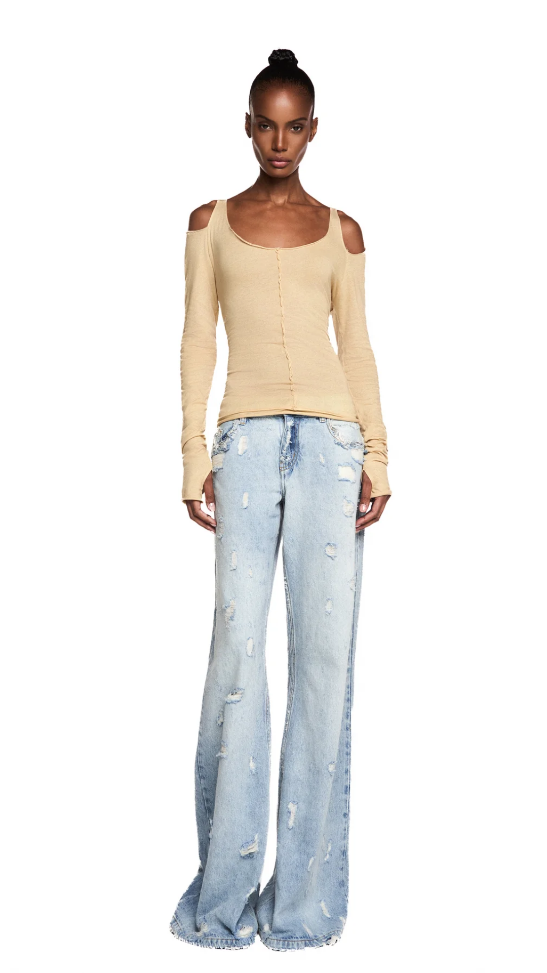 Calça Jeans Flare Destroyed