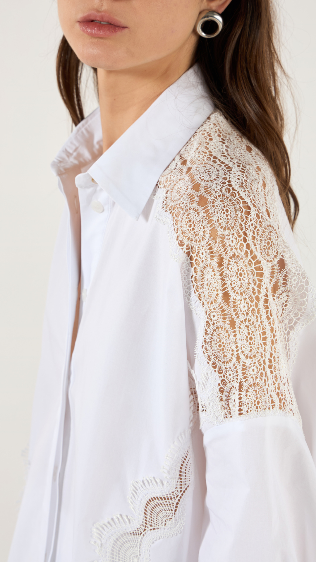 Camisa Entremeio Renda Off Shell