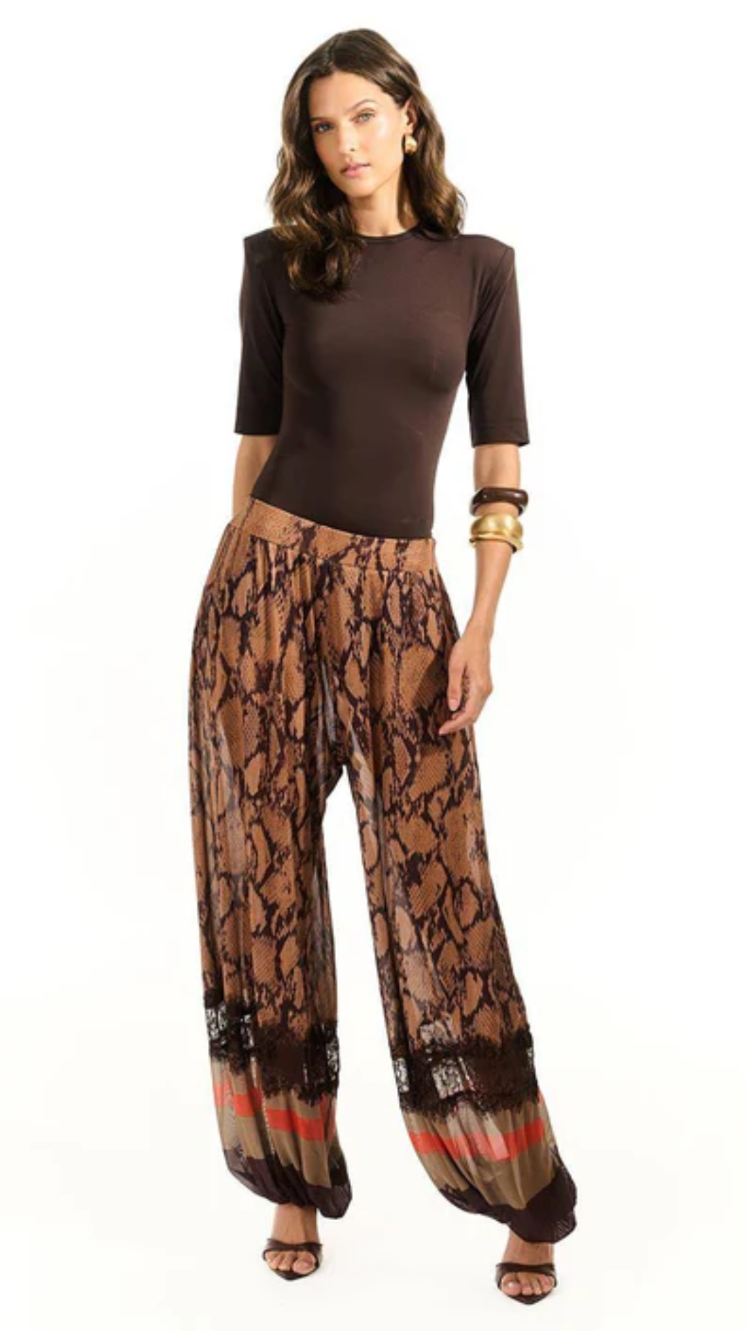 Calça Estampada c/ Sopreposição Choco Snake