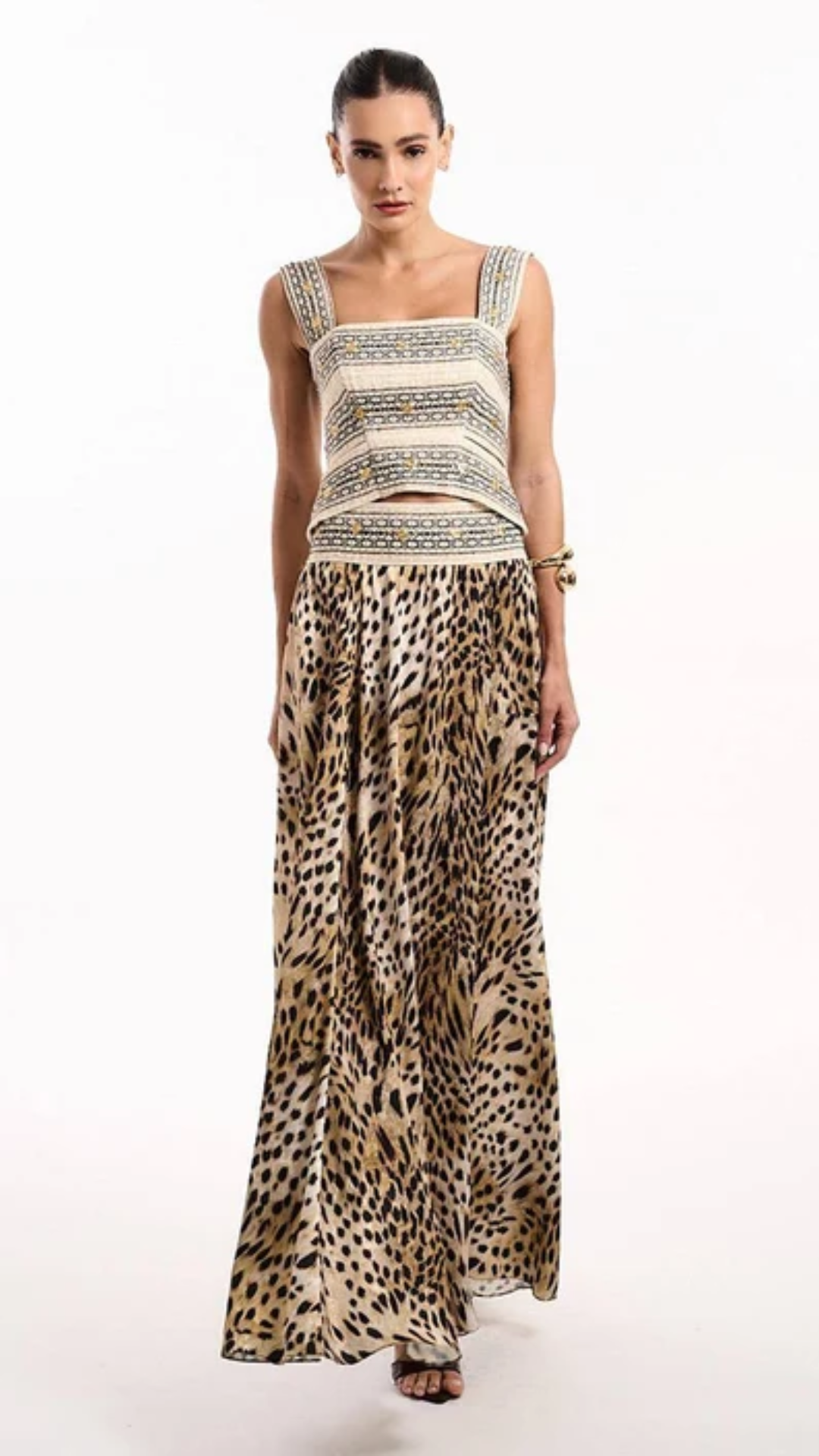Saia Jacguard Animal Print Guepardo Devorê