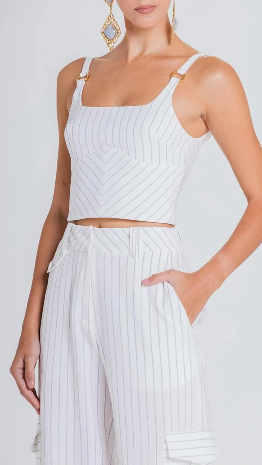 Top Lila Off White