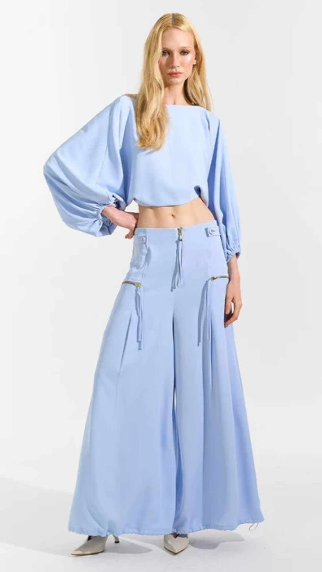 Calça Cós Estruturado Azul Claro