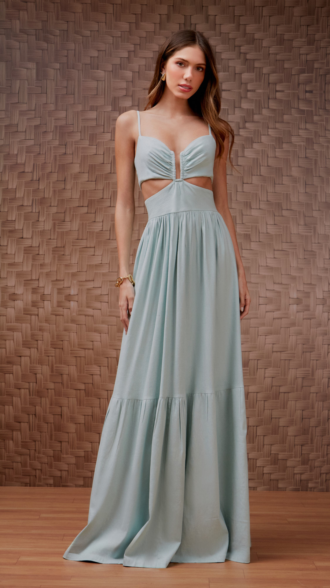 Vestido Linho Frida Cut Out Longo Sugar