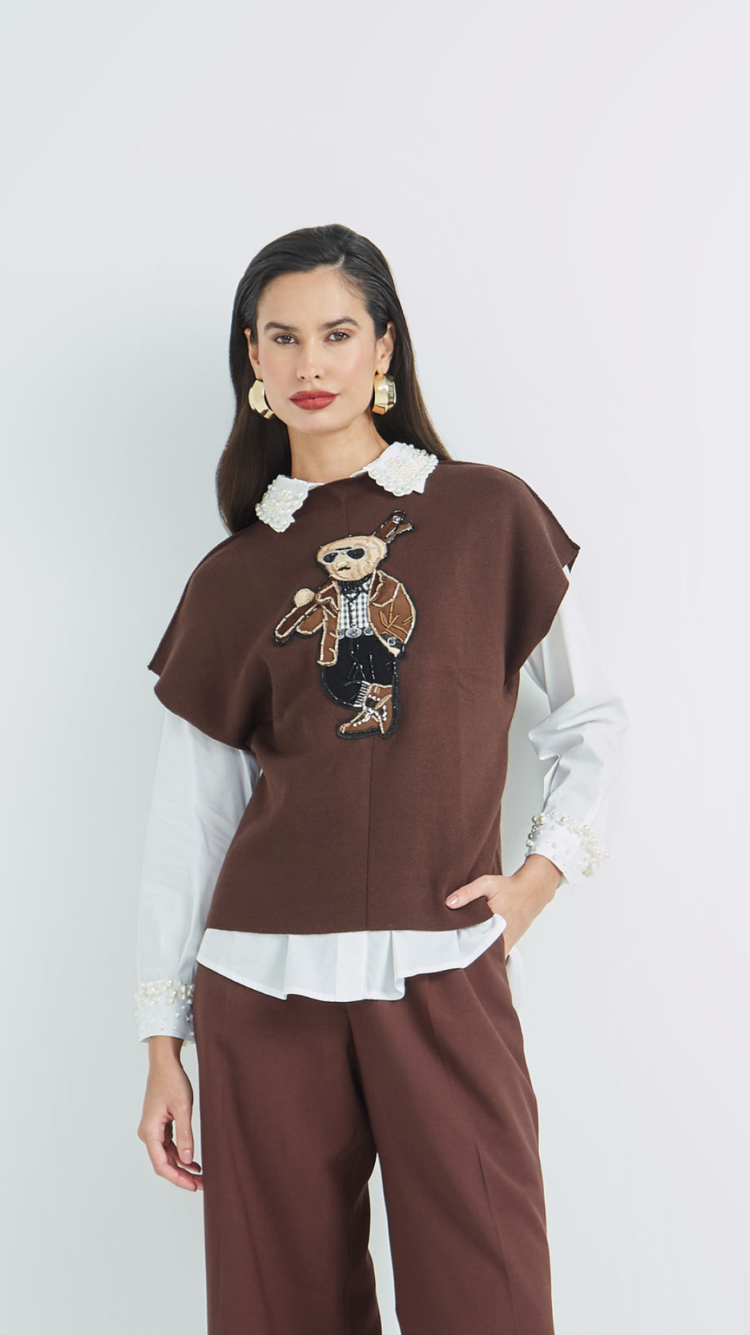 Blusa Bear Theo Marrom