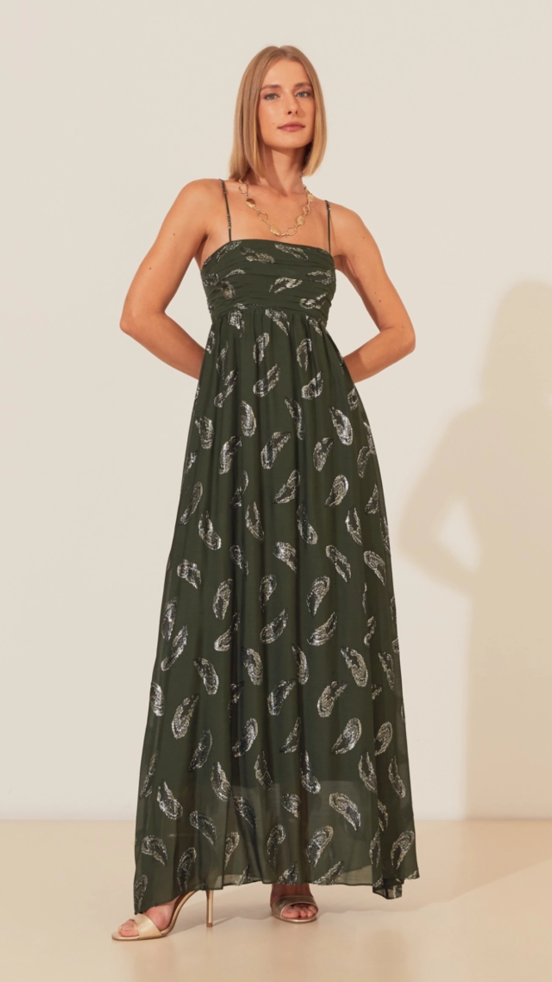 Vestido Longo Império Verde