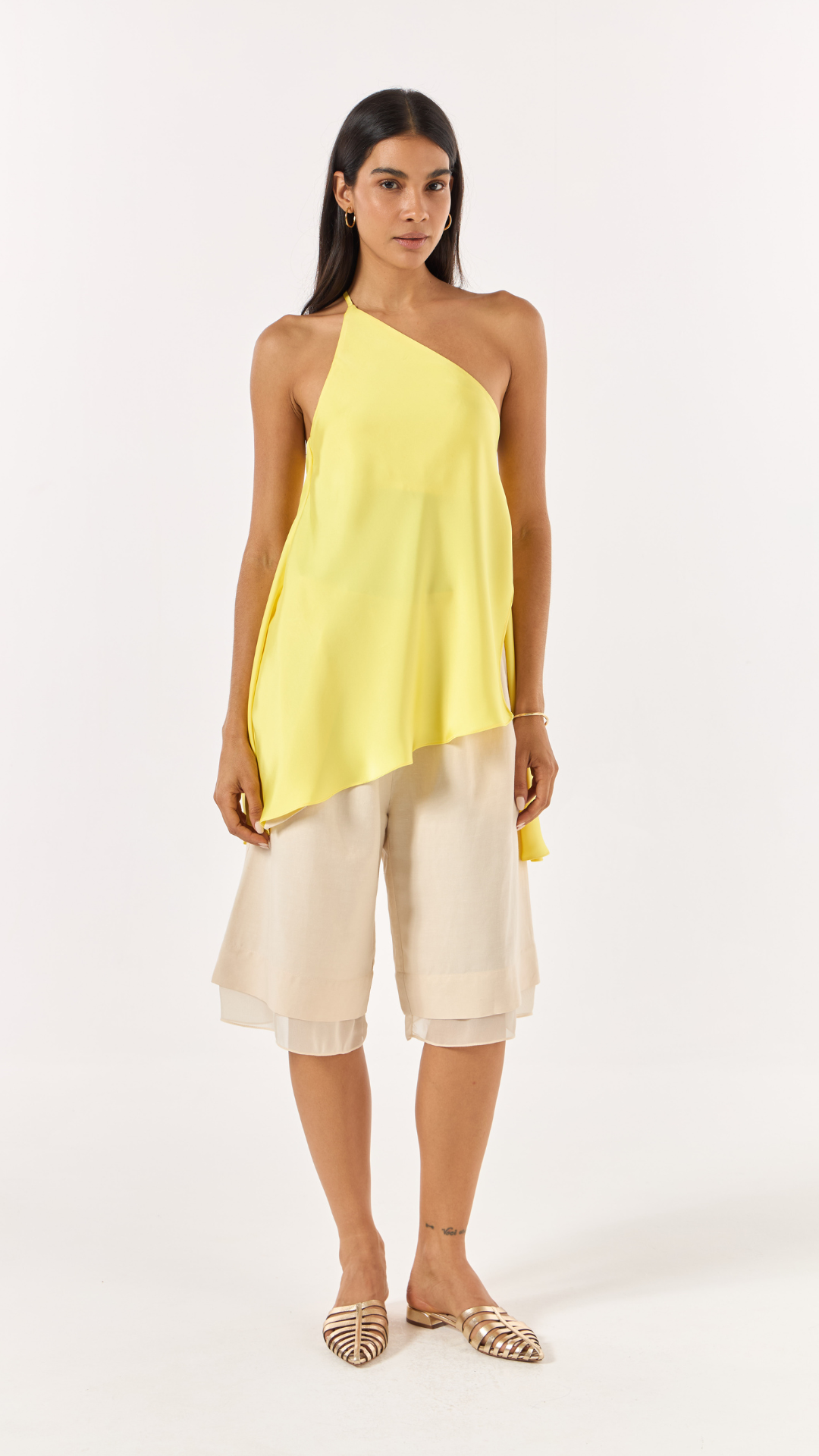 Blusa Ombro Só Fluida Verde Mango
