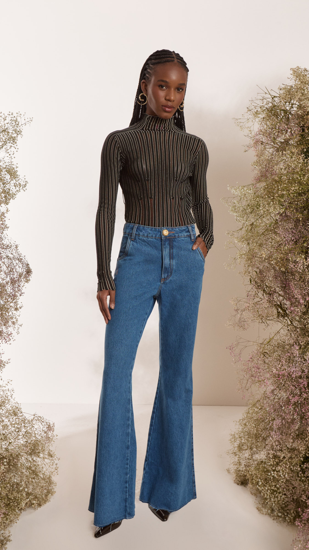 Calça Flare Jeans Claro