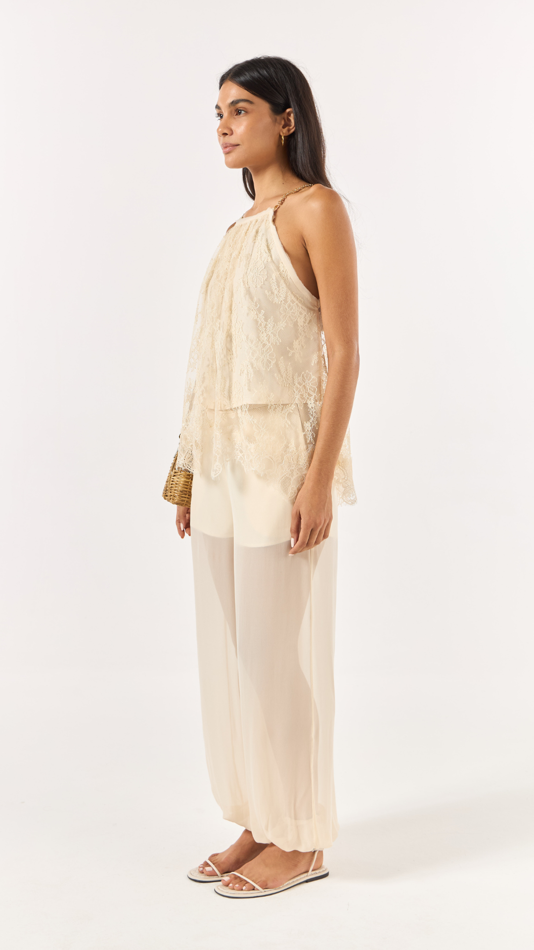 Conjunto Calça Renda Bege Tanami