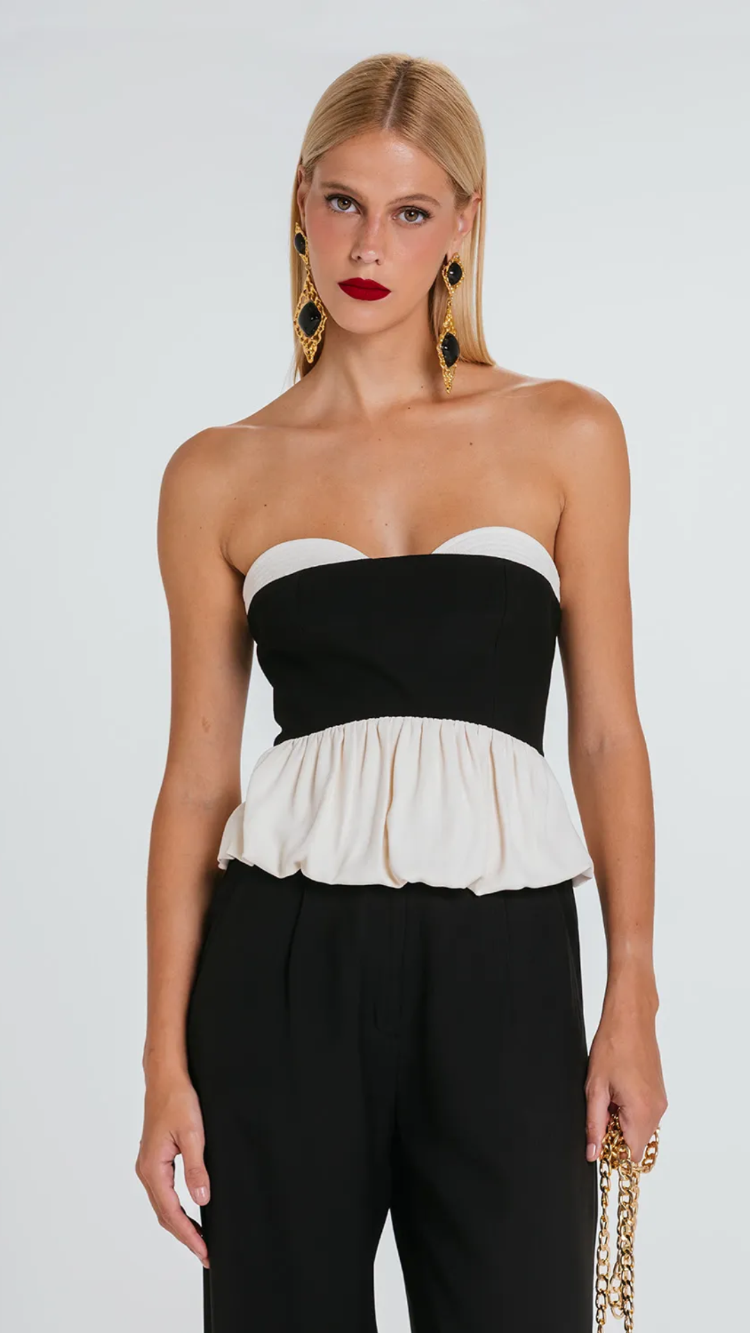 Top Melissa Preto/Marfim