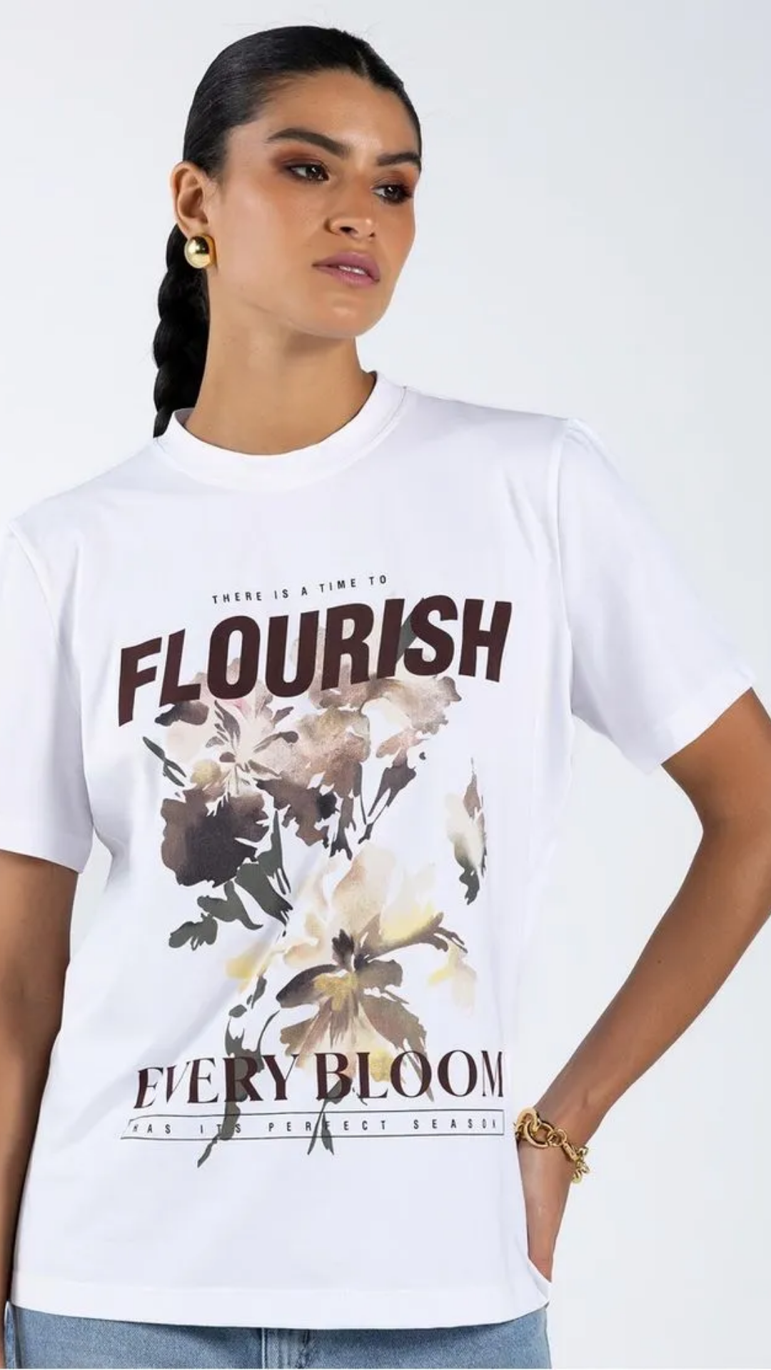 T-shirt Branca Floral