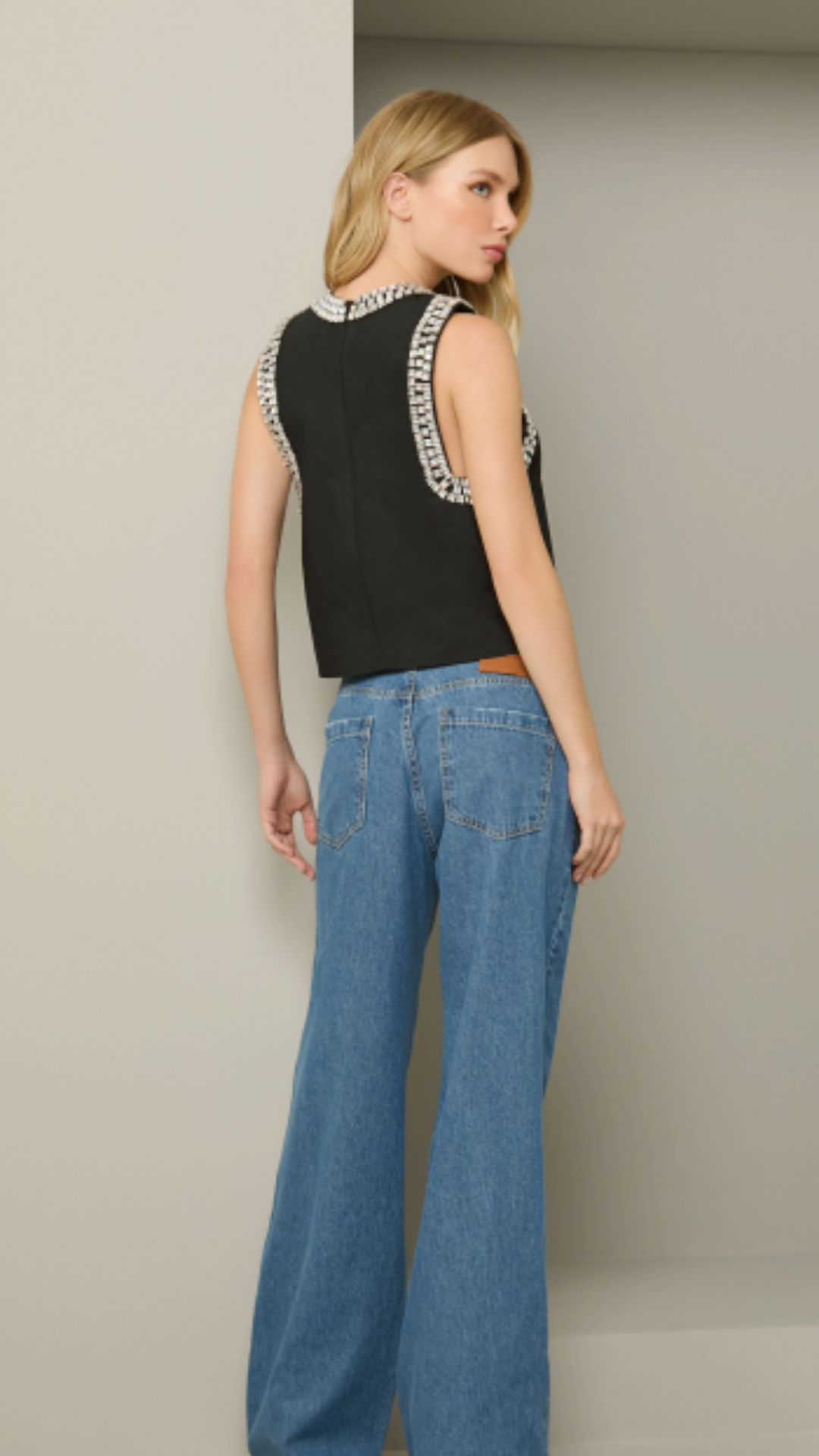 Calça Jeans com Friso