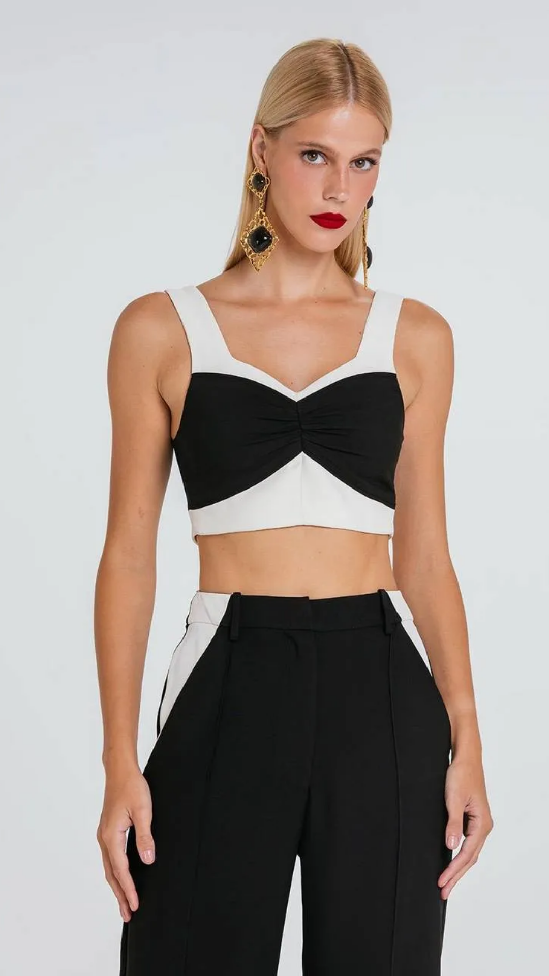 Top Mabel Preto/Marfim