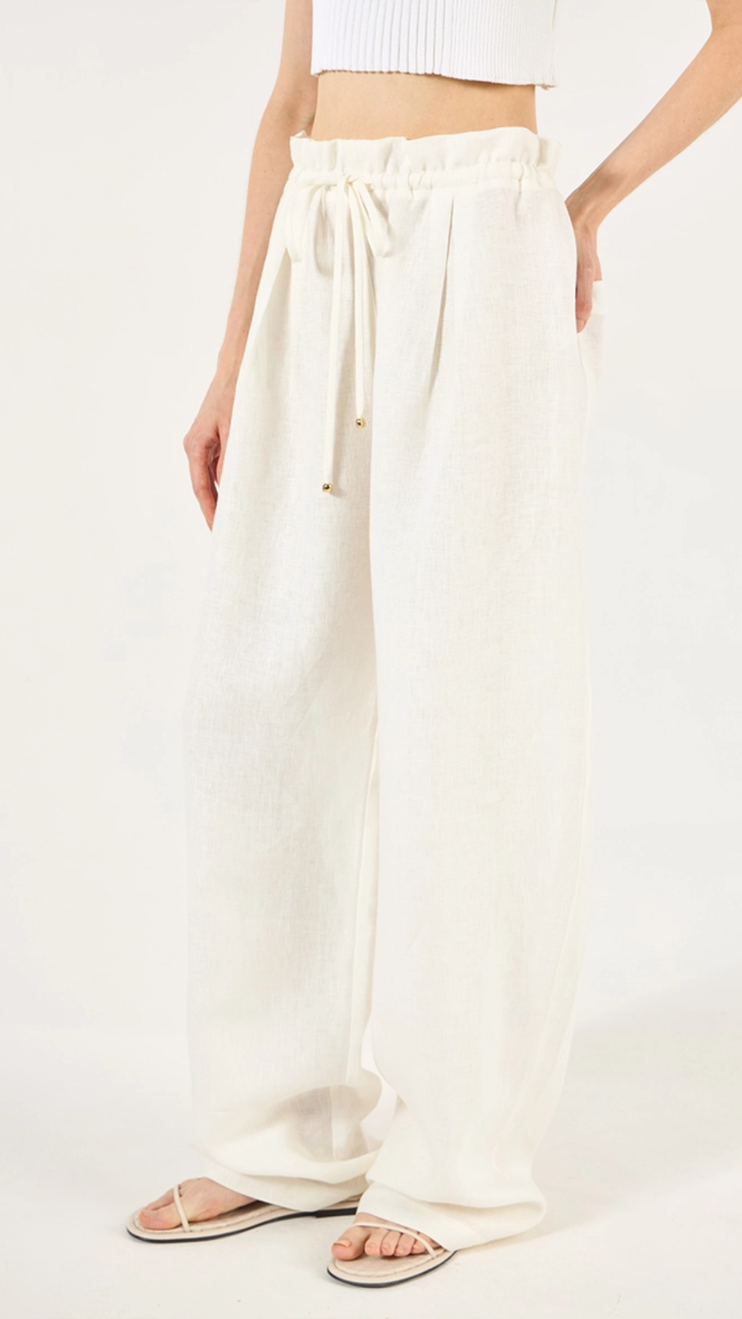 Calça Reta Clochard Linho Off White
