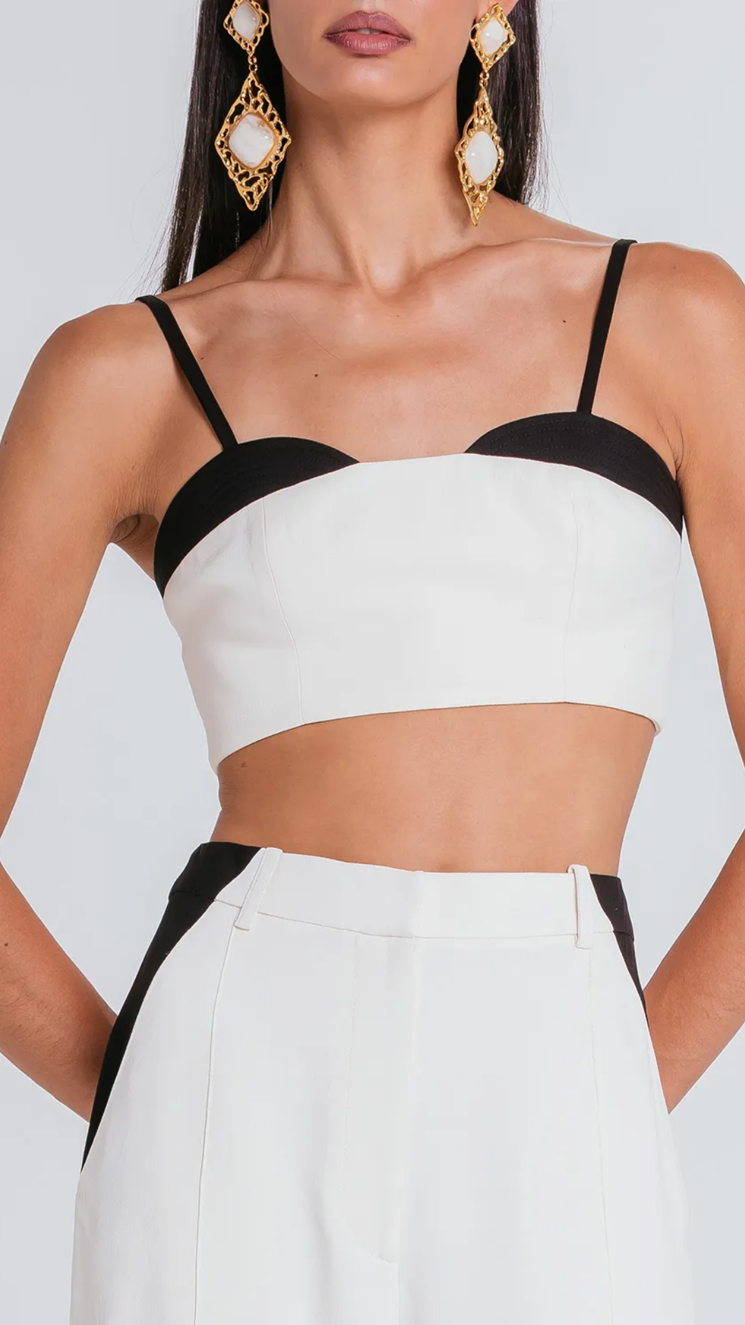 Top Cora Marfim/Preto