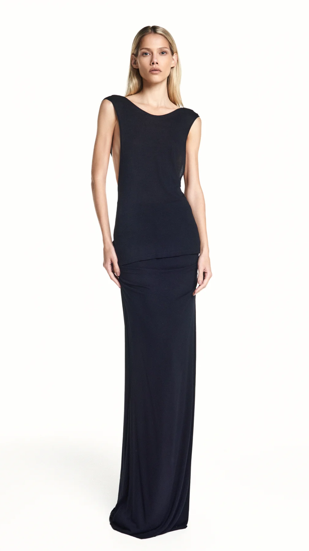 Blusa sem Manga Costas Cruzadas Preta