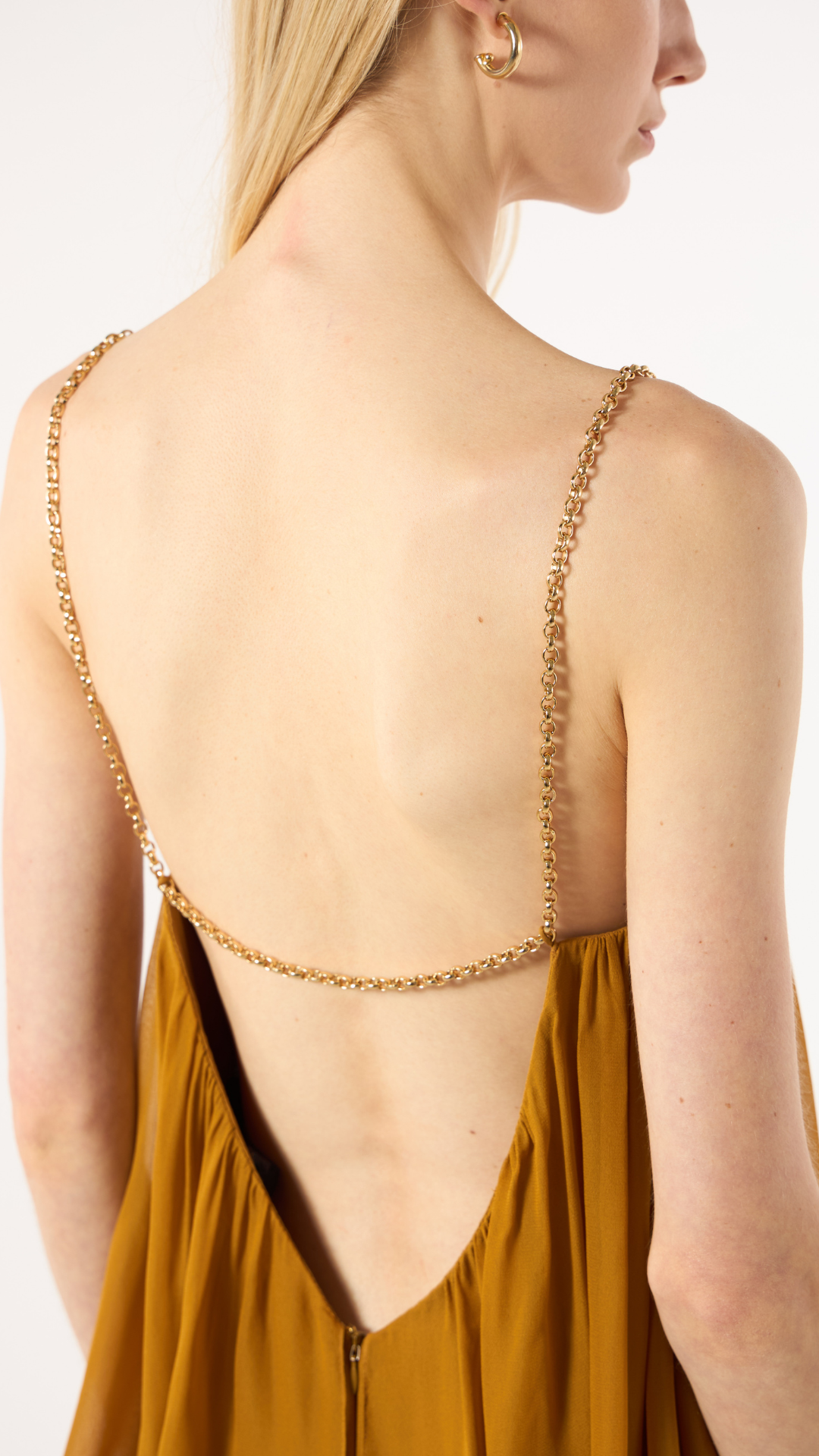 Vestido Camadas Marrom Crivo