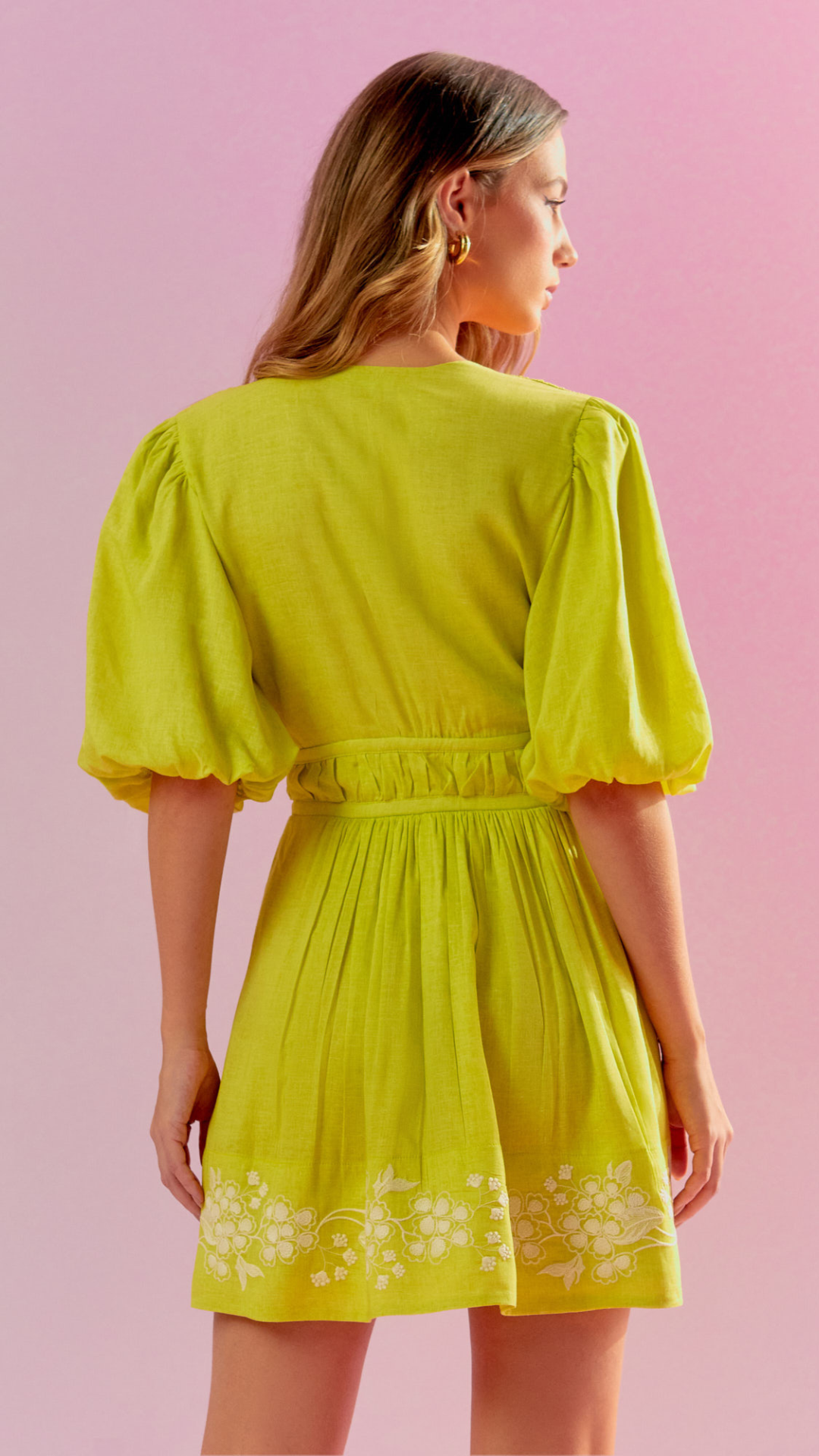 Vestido Rayon Linen Bordado Sunkiss