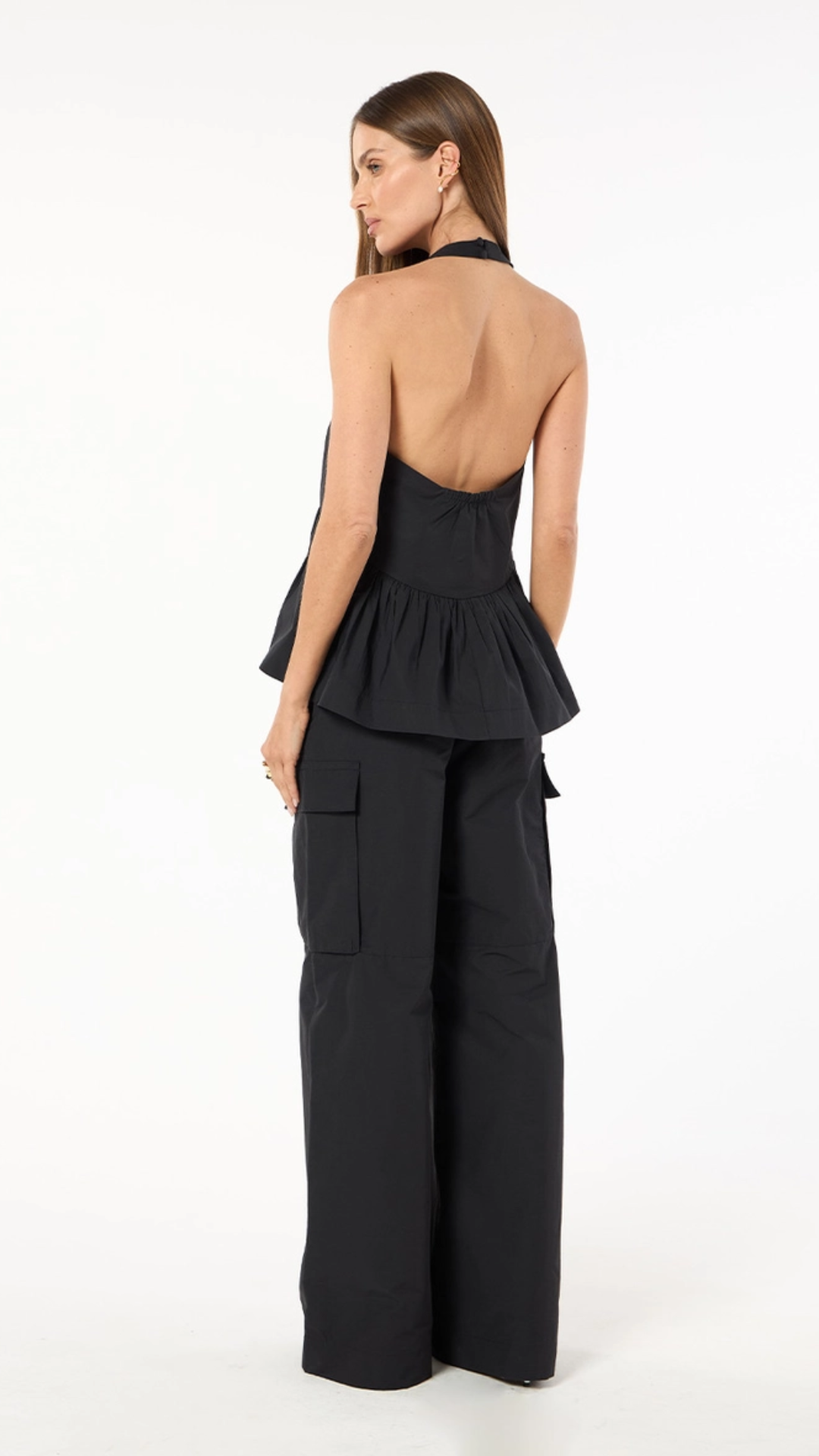 Conjunto Blusa e Calça Cargo Preto