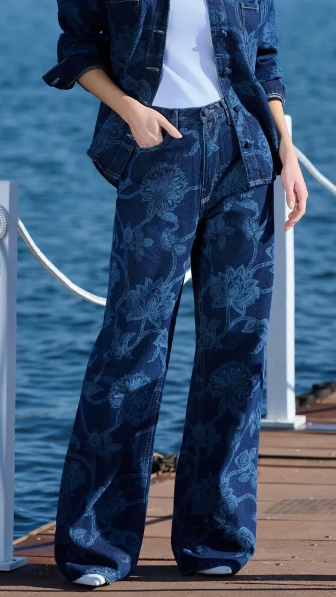 Calça Paisley Jeans Floral