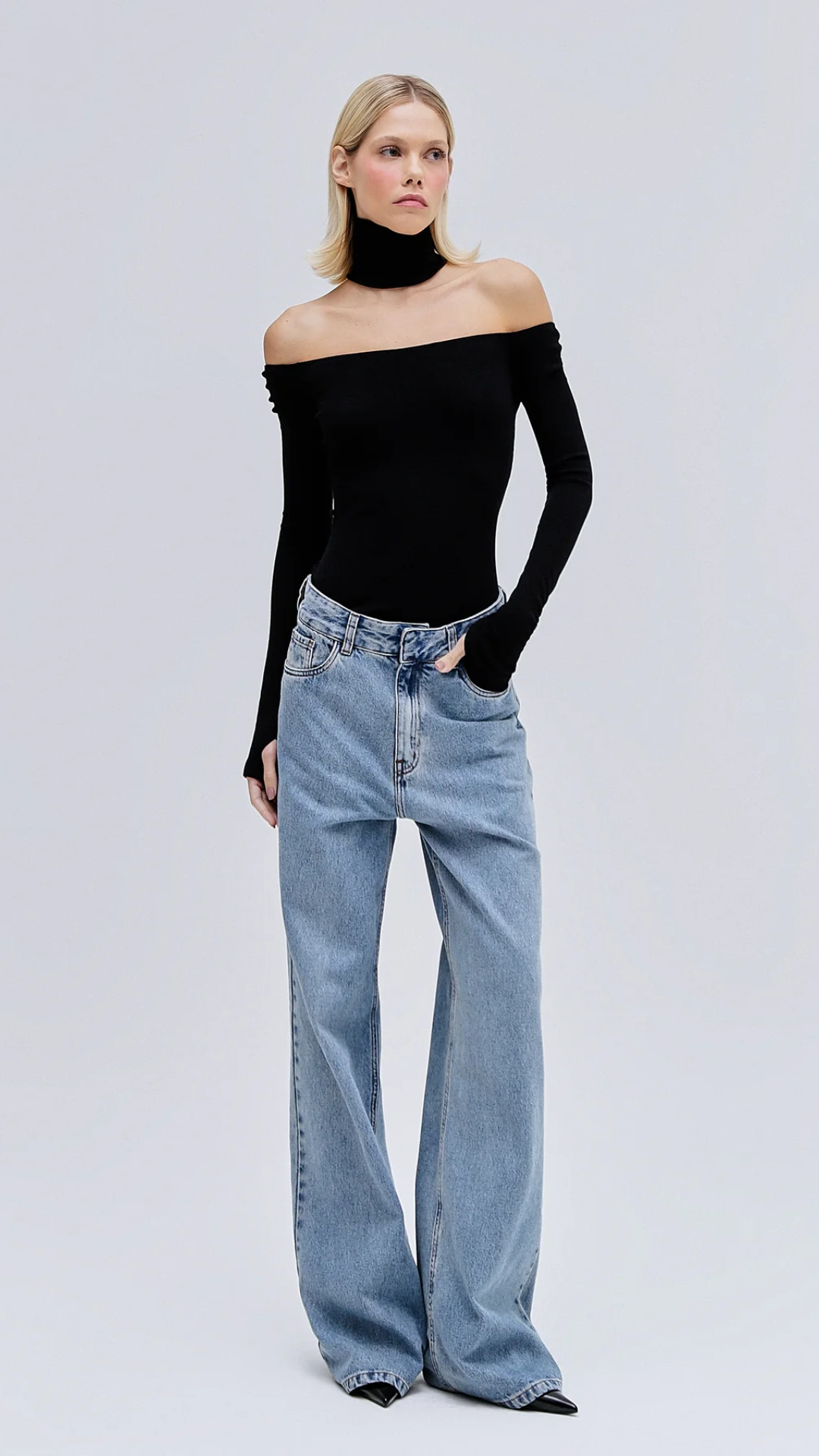 Blusa Decote Gola Falsa Preto