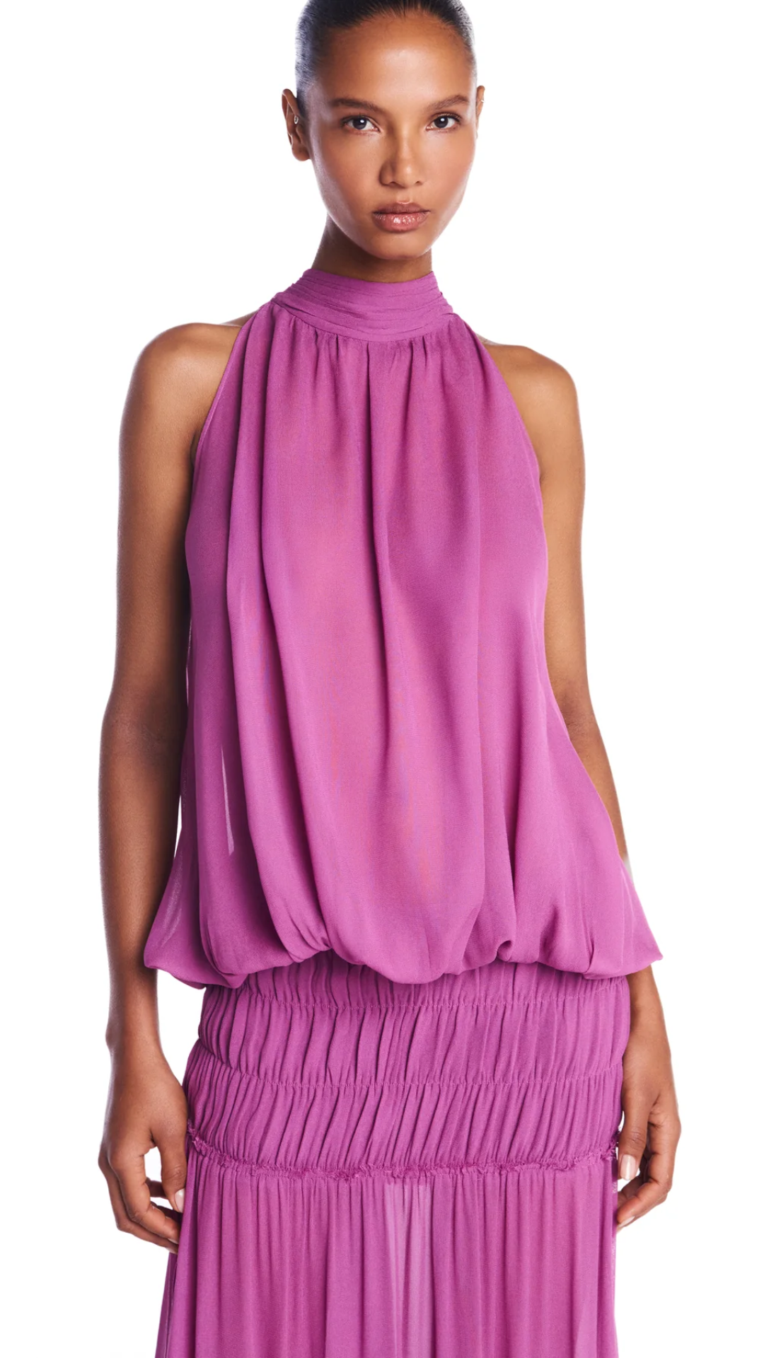Blusa Gola Alta sem Manga Lavanda