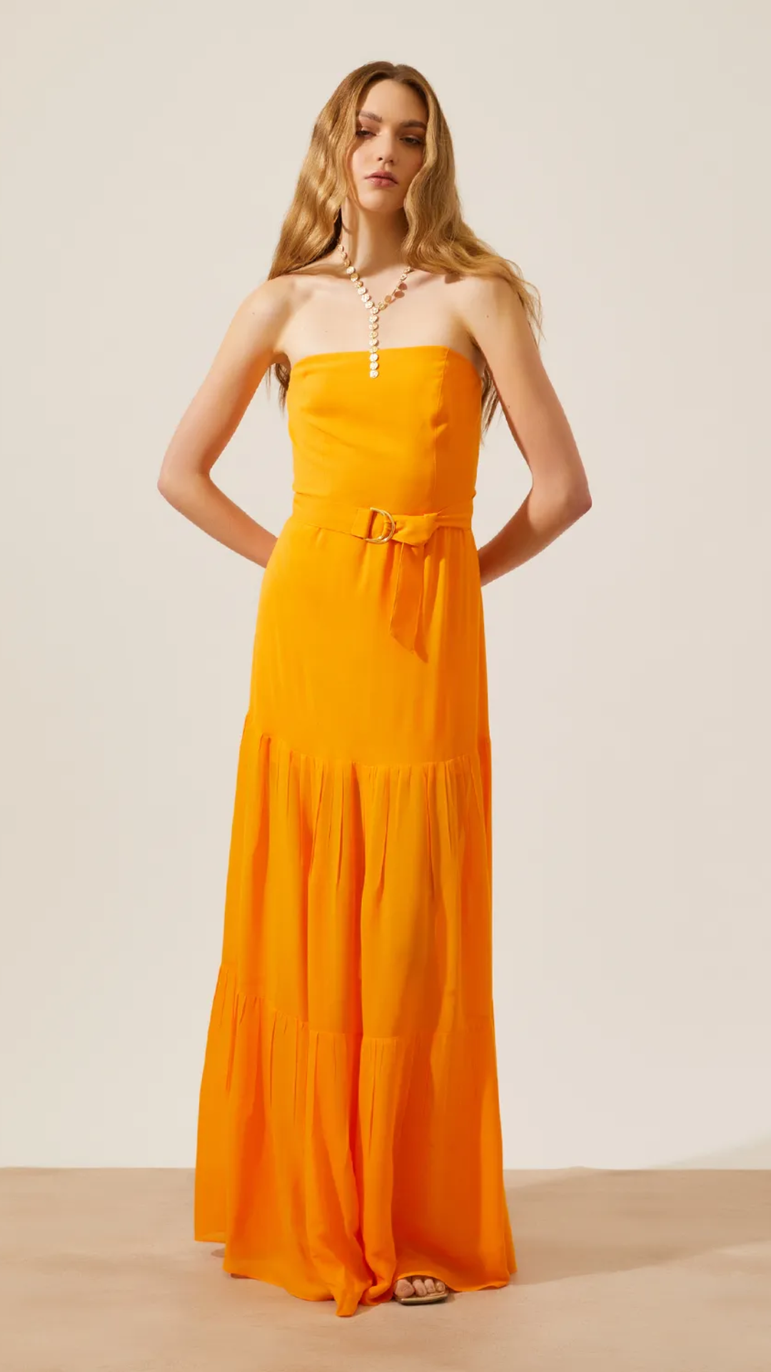 Vestido Longo Vera Laranja