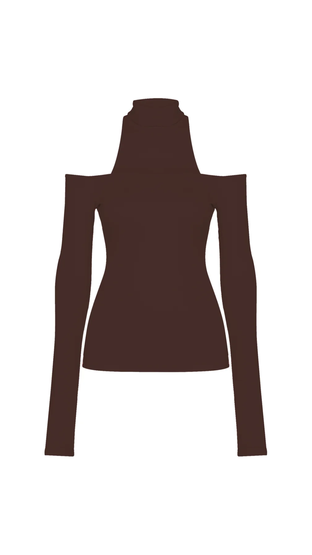 Blusa Decote Gola Falsa Malha Marrom