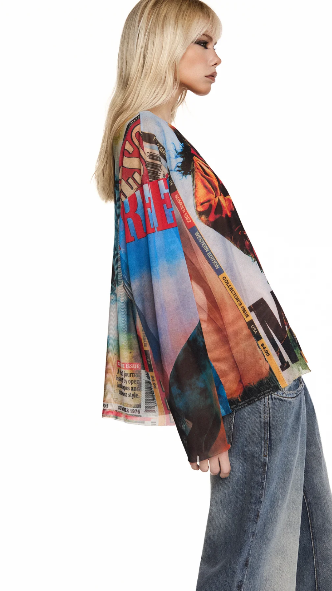 Blusa Manga Longa Quadrada Tule Mustang