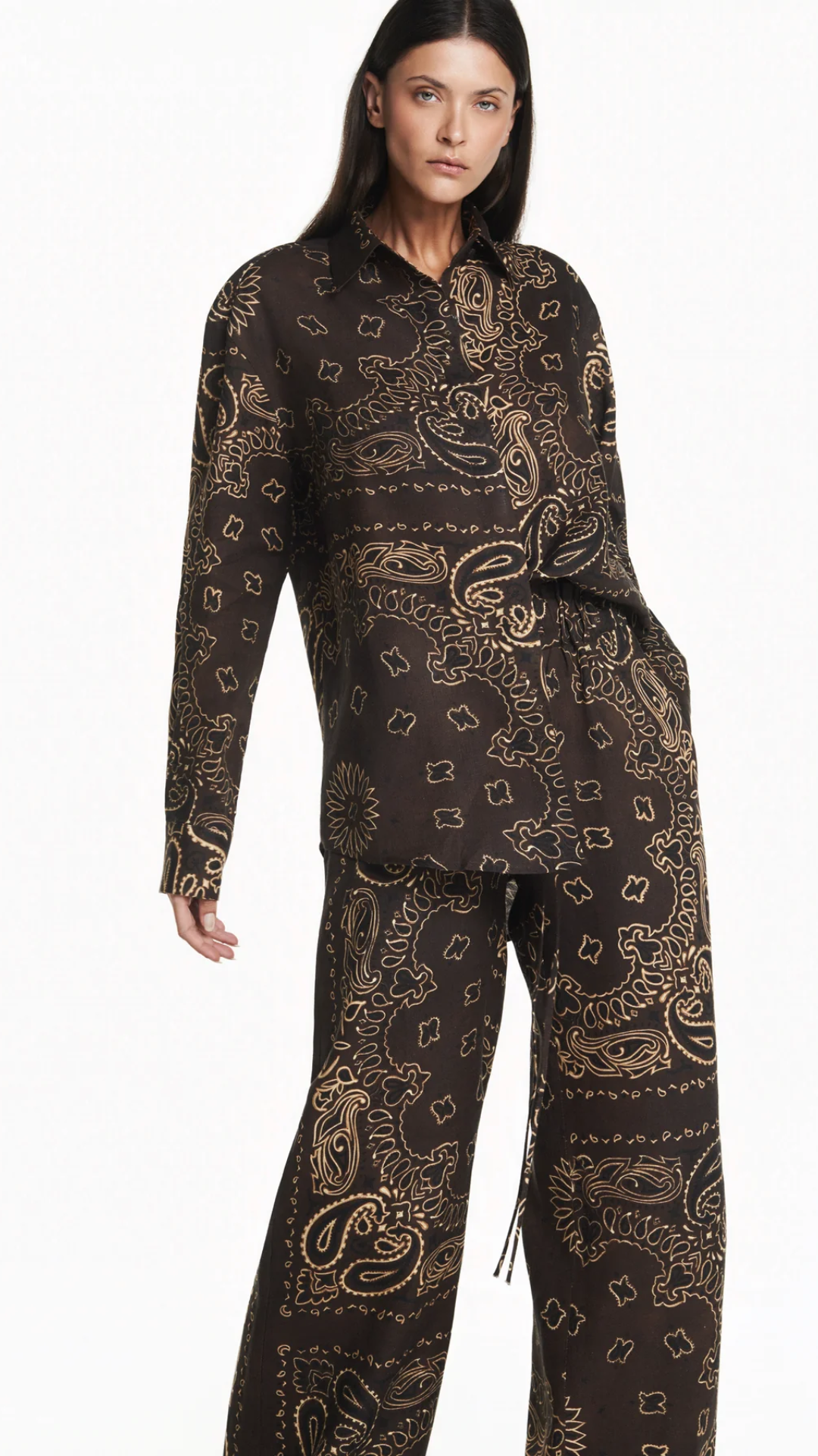 Camisa Linho Bandana Marrom