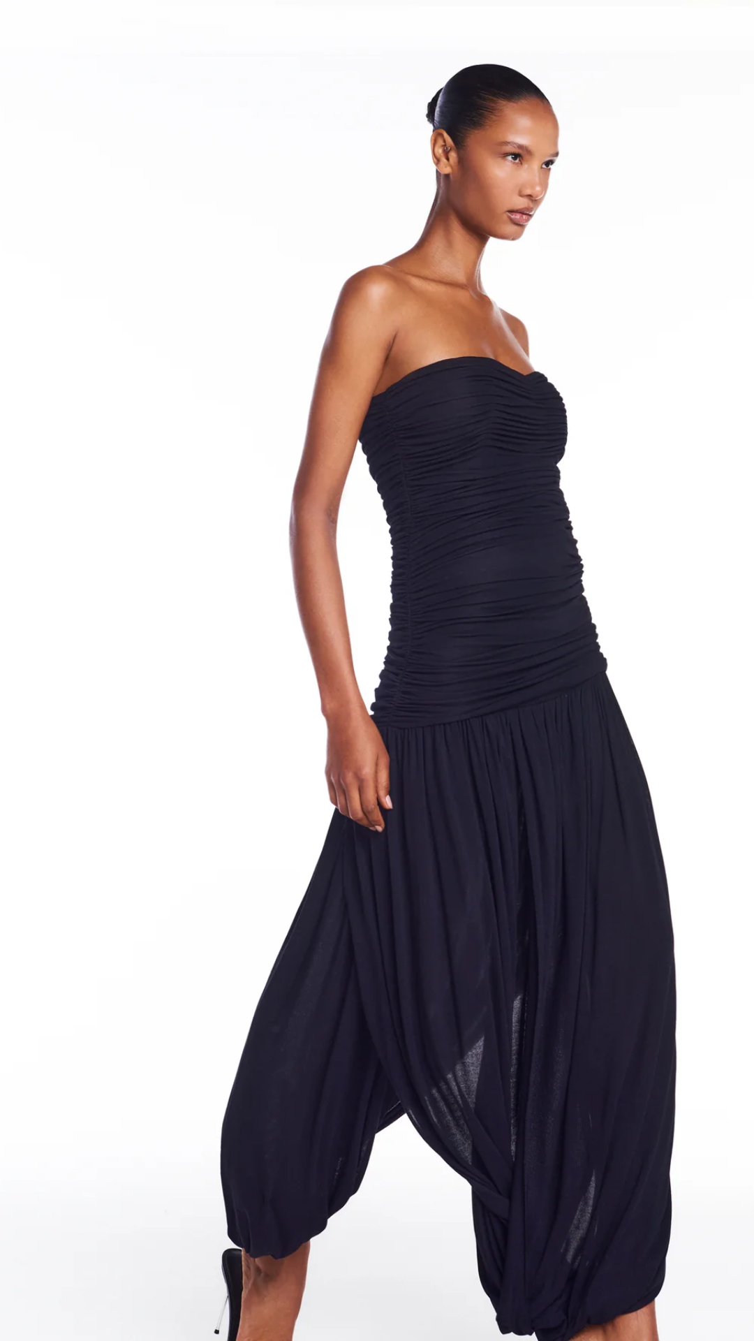 Vestido Tomara que Caia Drapeado Preto