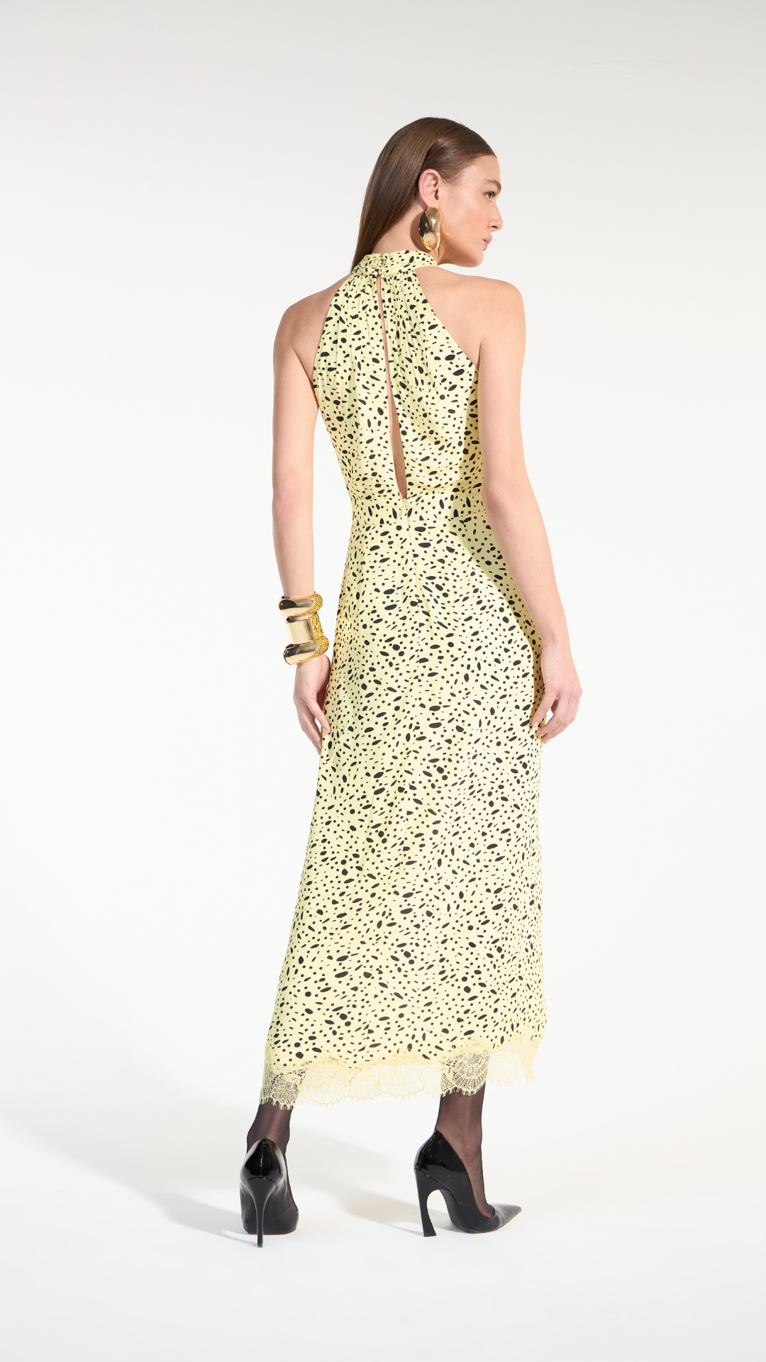 Vestido Midi Poá Amarelo Incaber