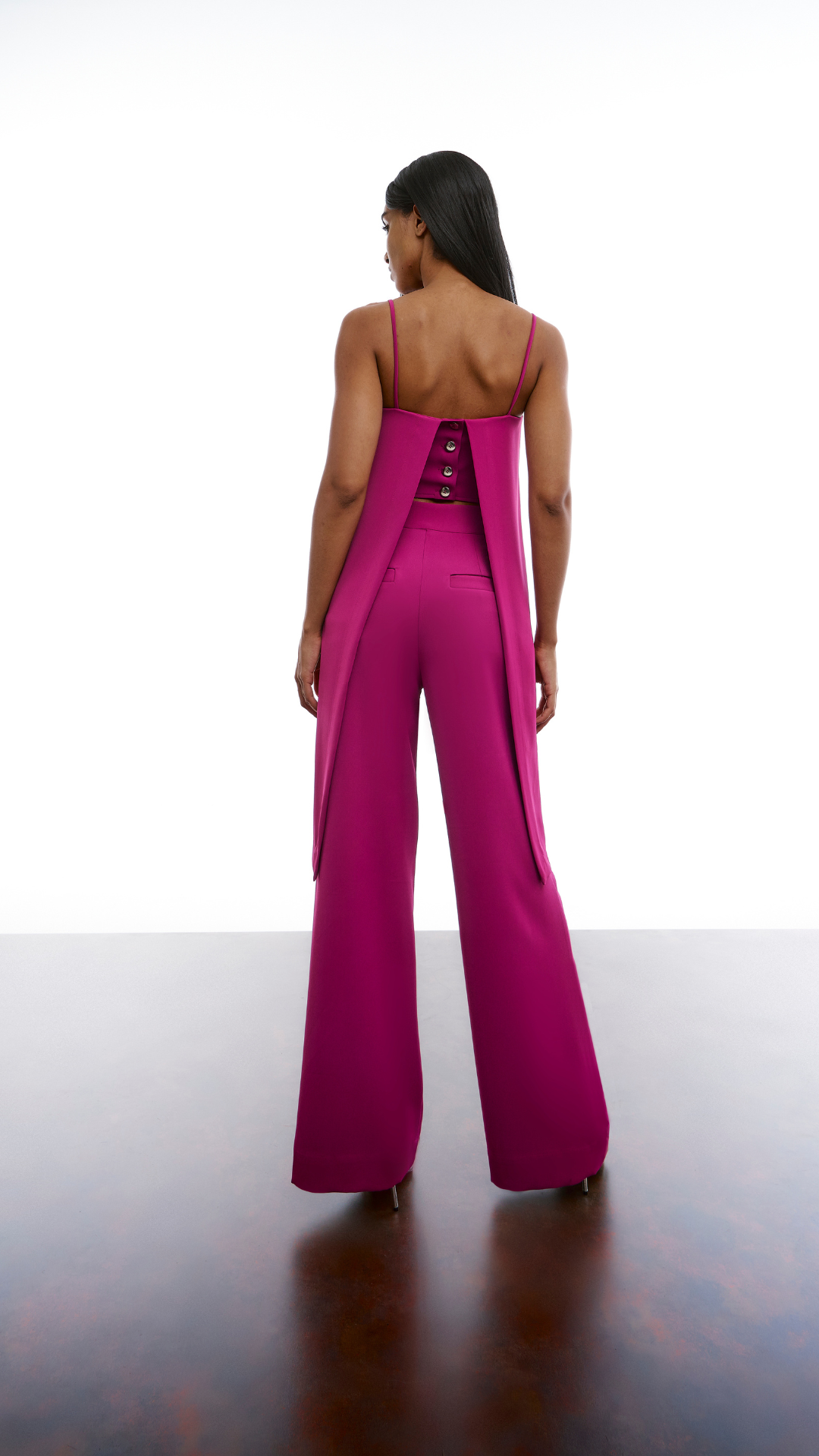 Calça Pregas Magenta